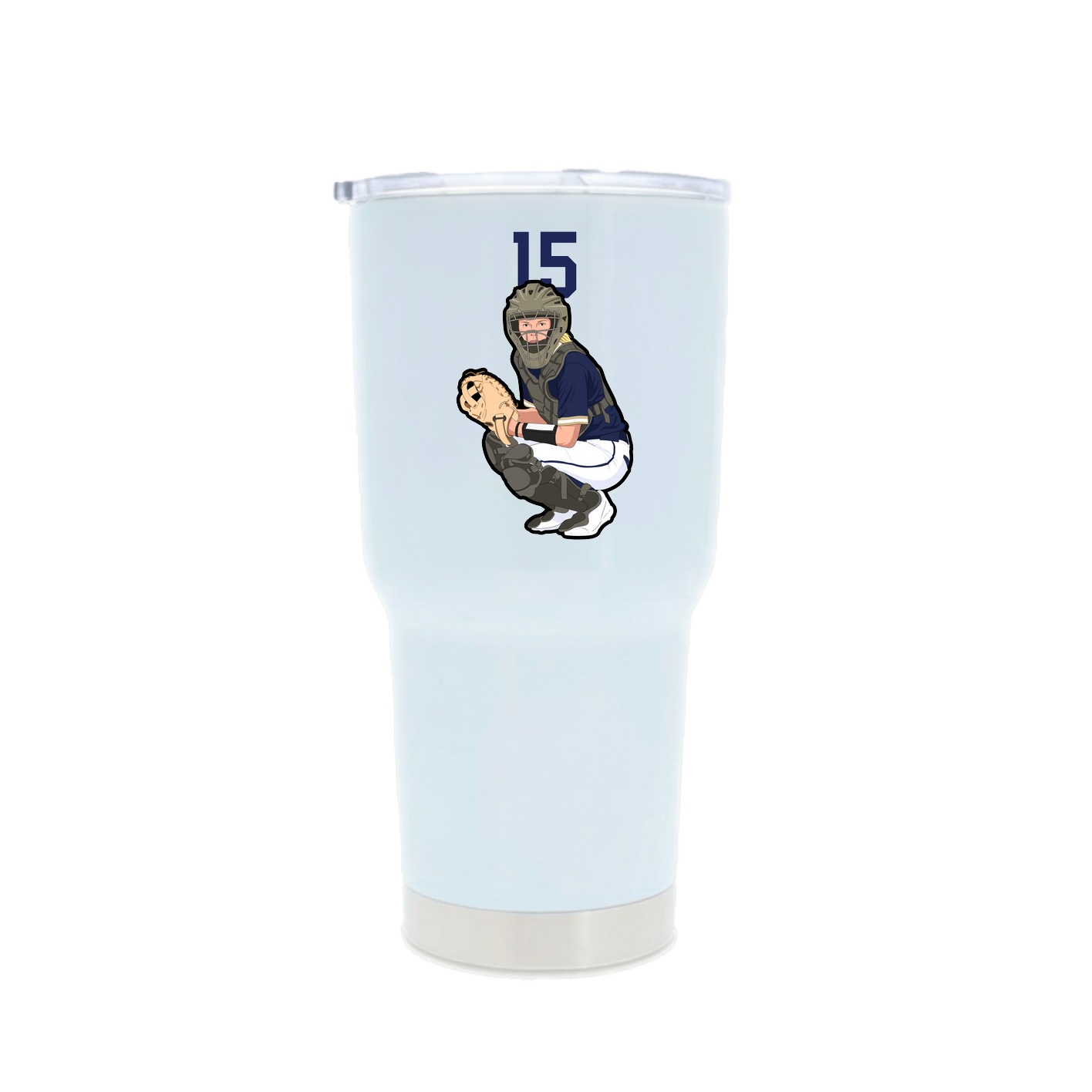 30oz Stainless Steel Tumbler — Number Top in White