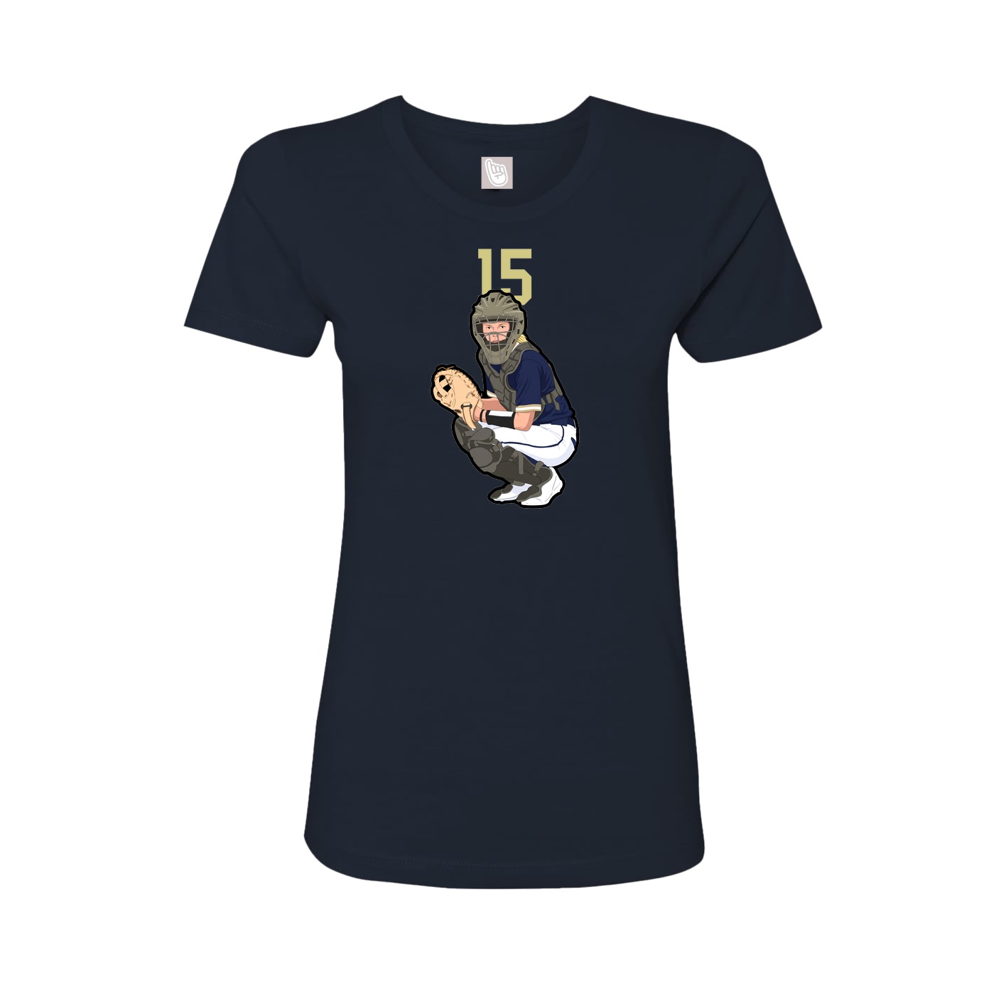 Fitted Women's Tee — Number Top in Navy