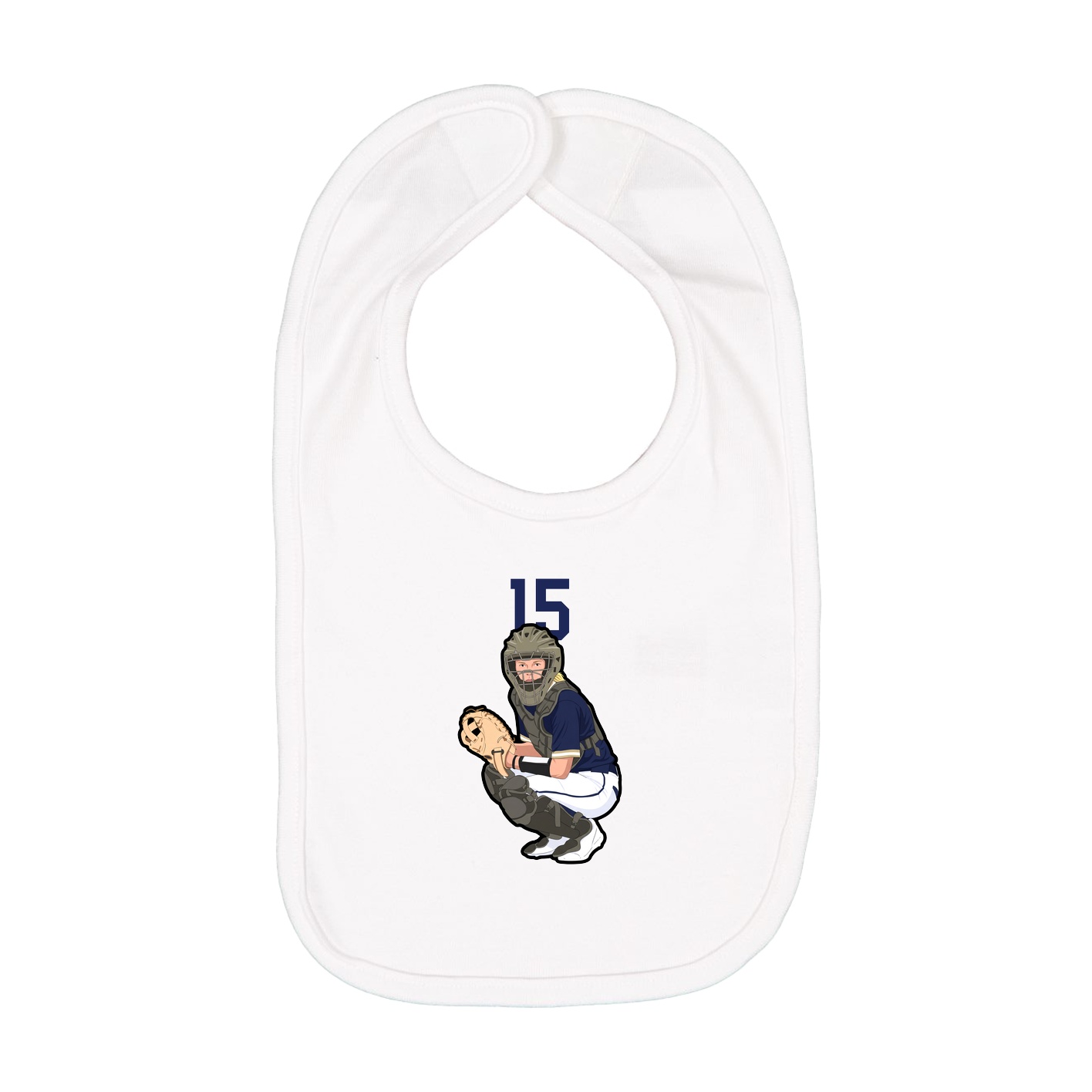 Infant Bib — Number Top in White