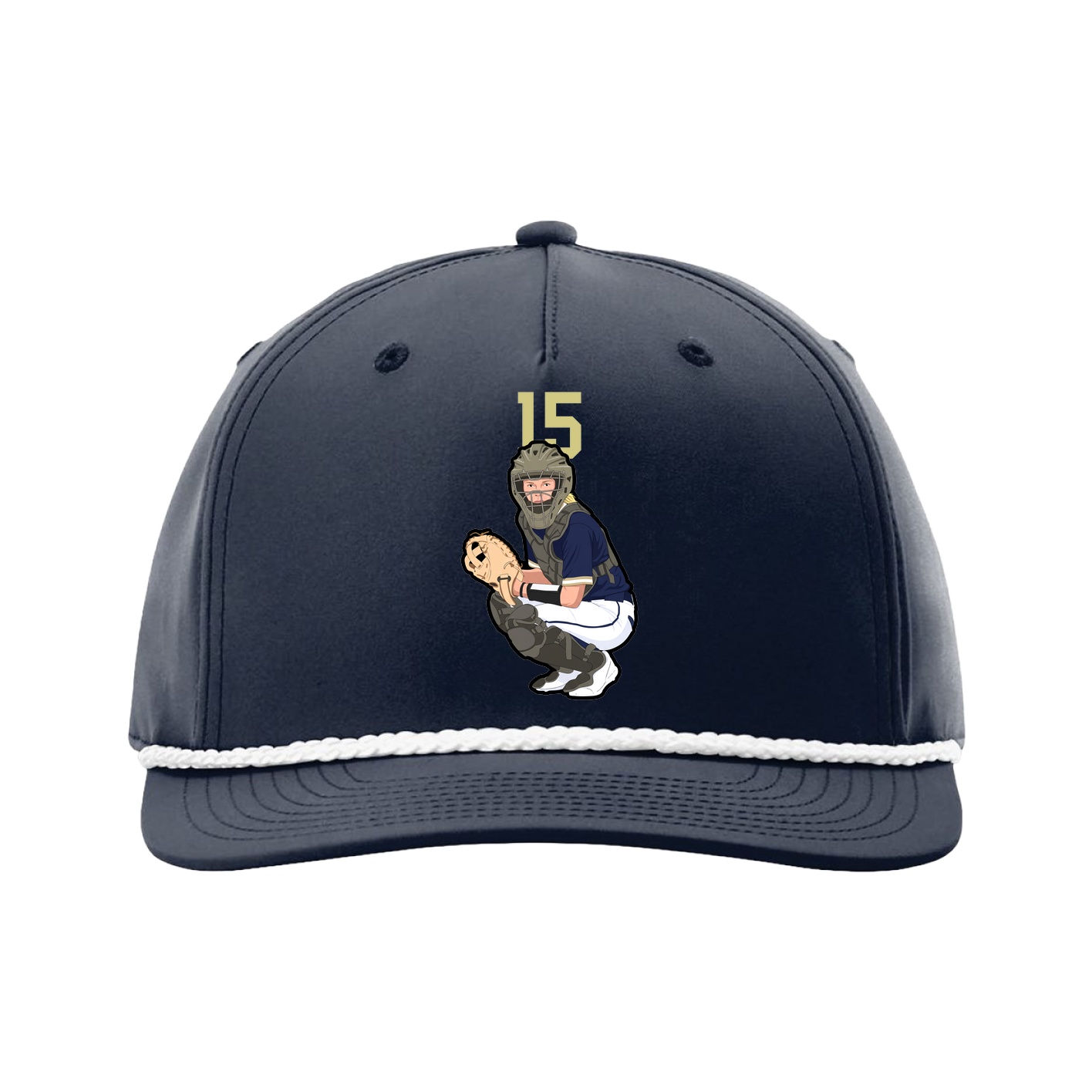 Five-Panel Classic Rope Cap — Number Top in Navy
