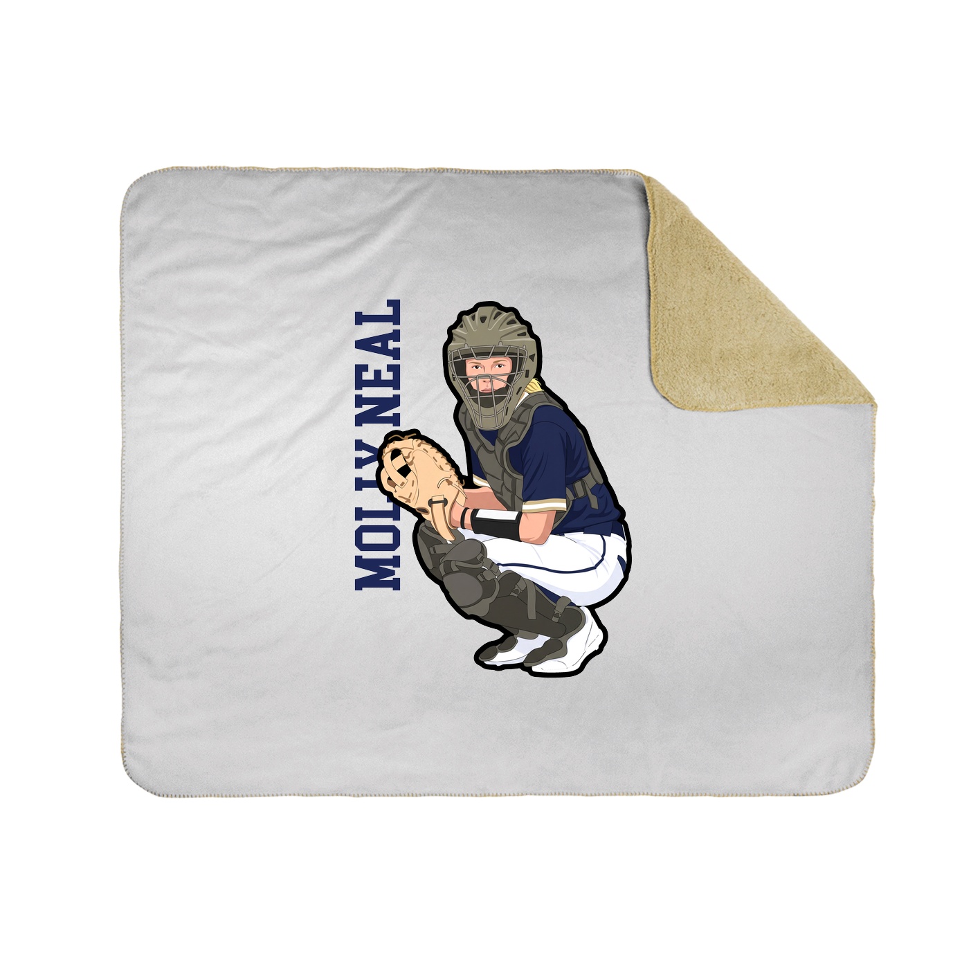 Throw Blanket — Name Vertical in White