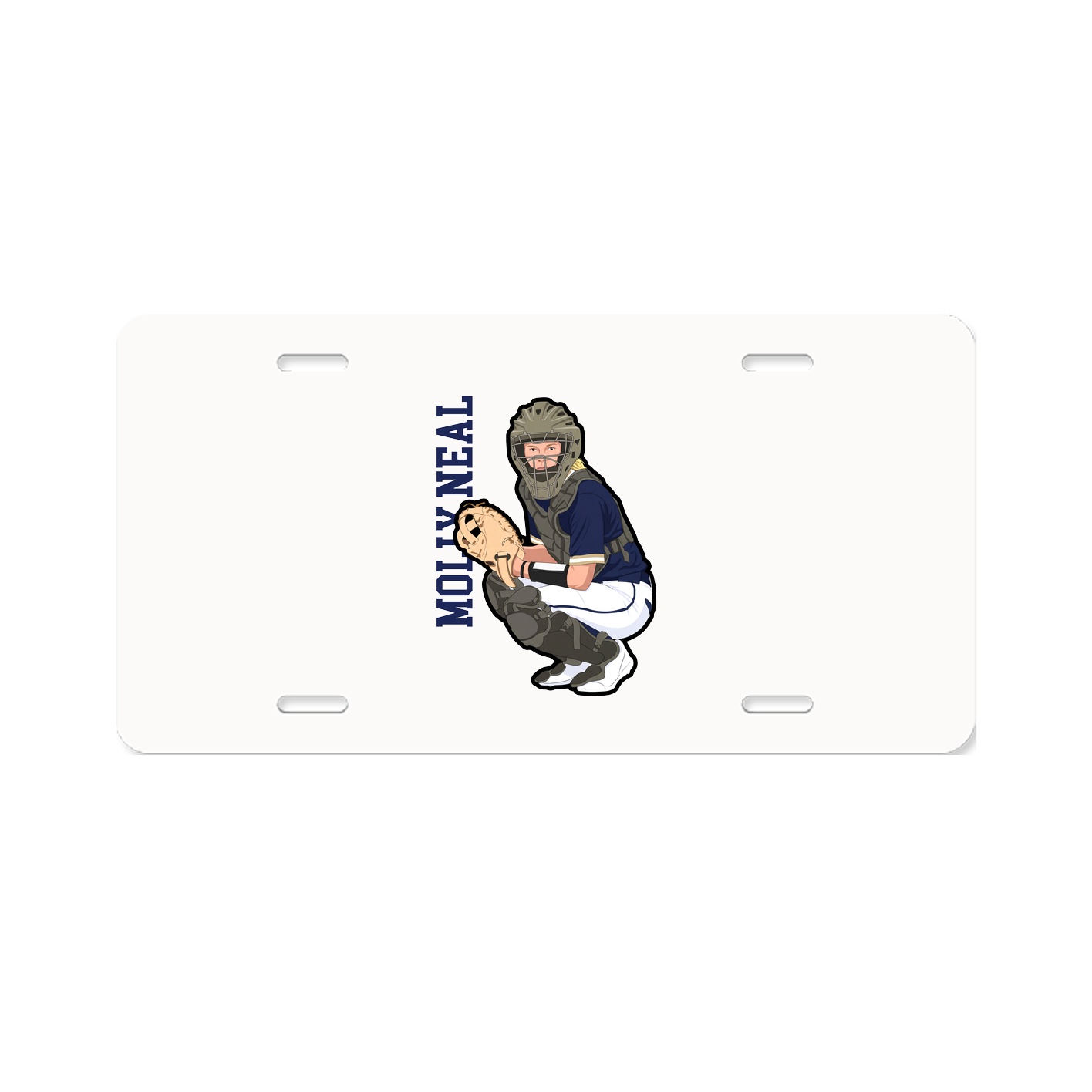 License Plate — Name Vertical in Classic