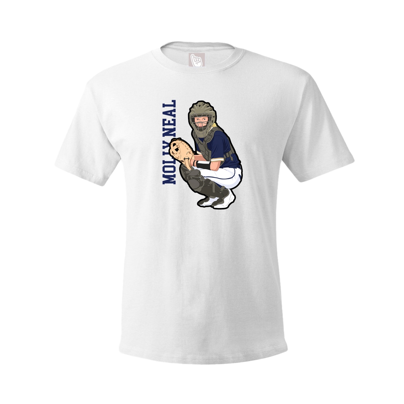Youth Tee — Name Vertical in White