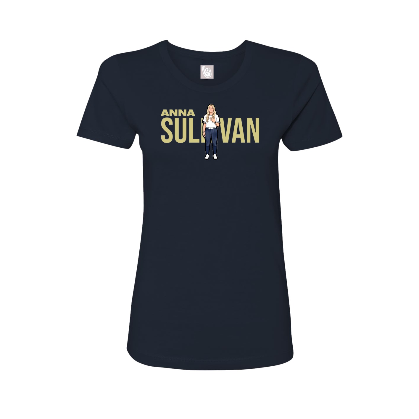 Fitted Women's Tee — Player Name in Navy