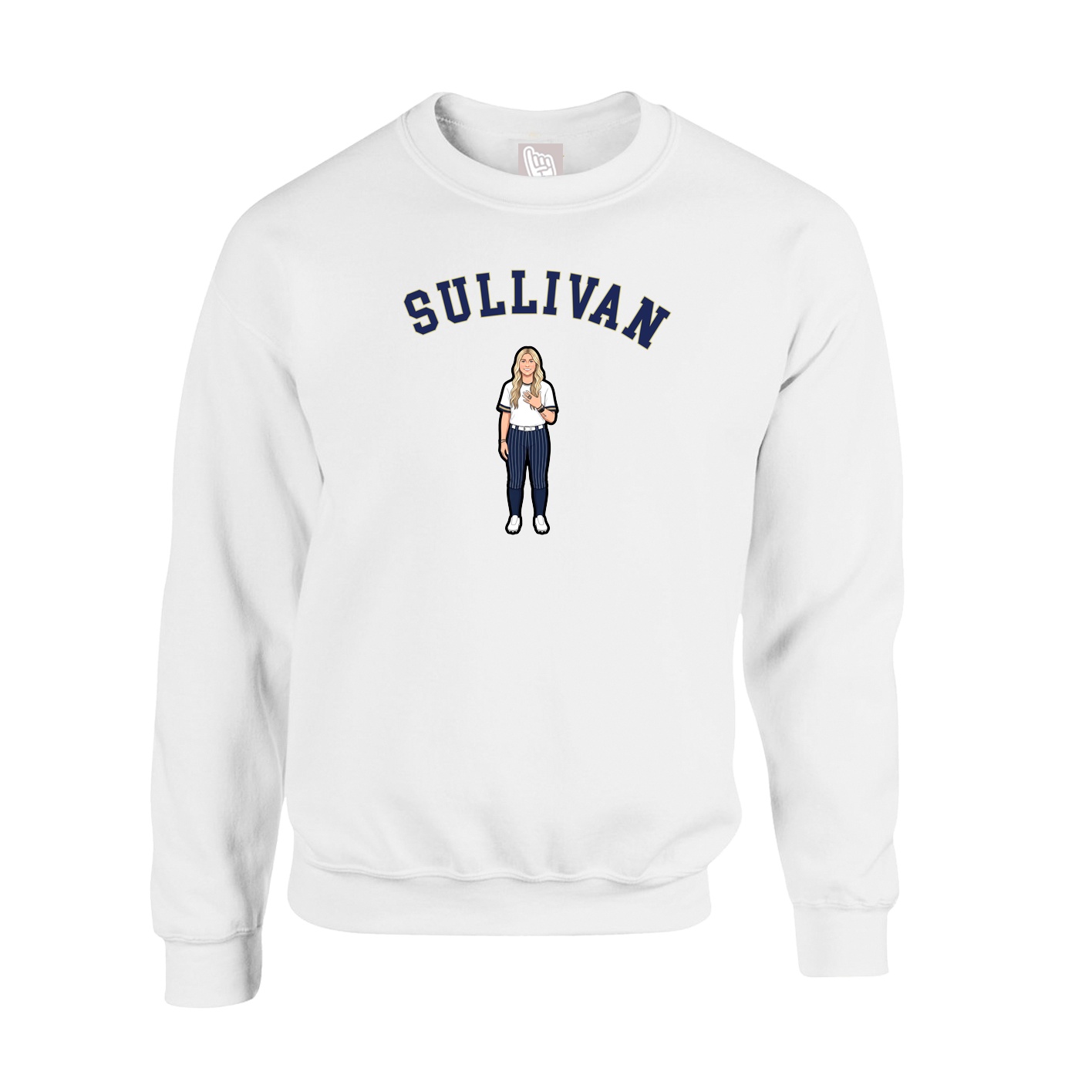 Fleece Crew — Shirsey Arch in White