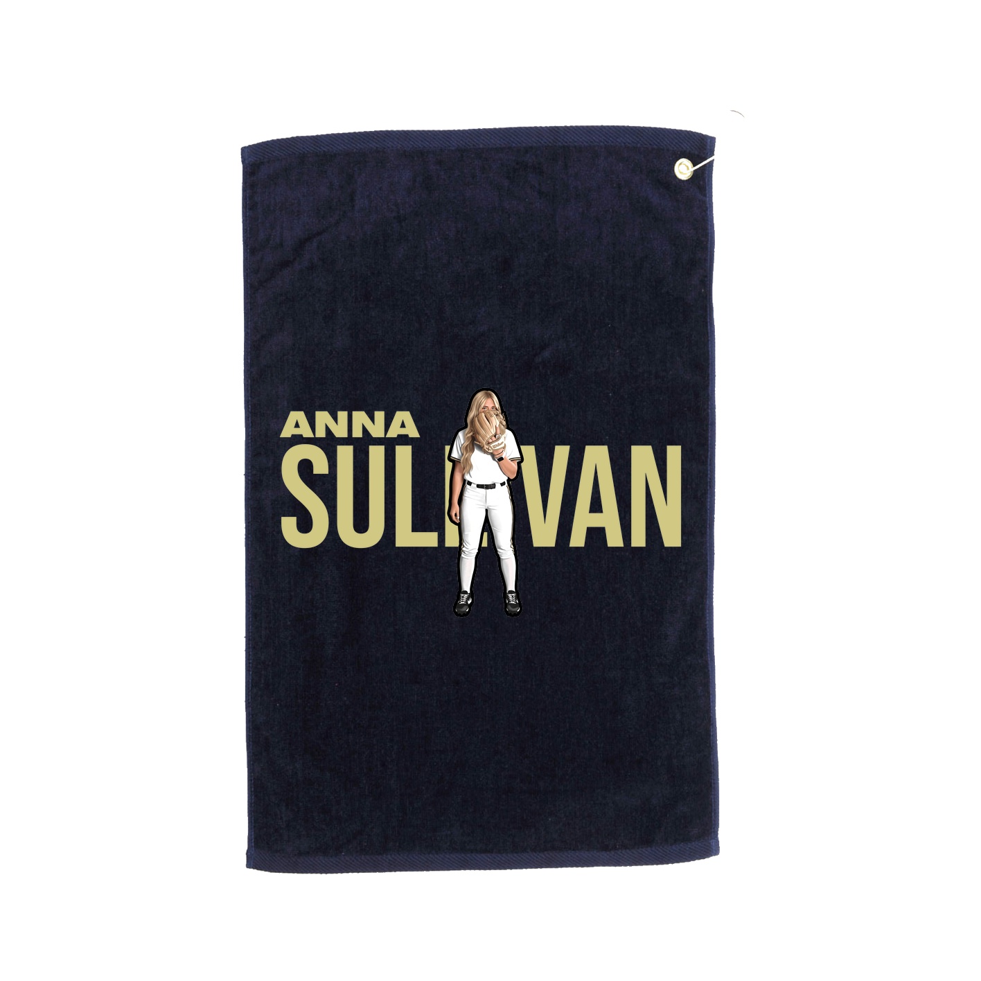 Golf Towel — Player Name in Navy