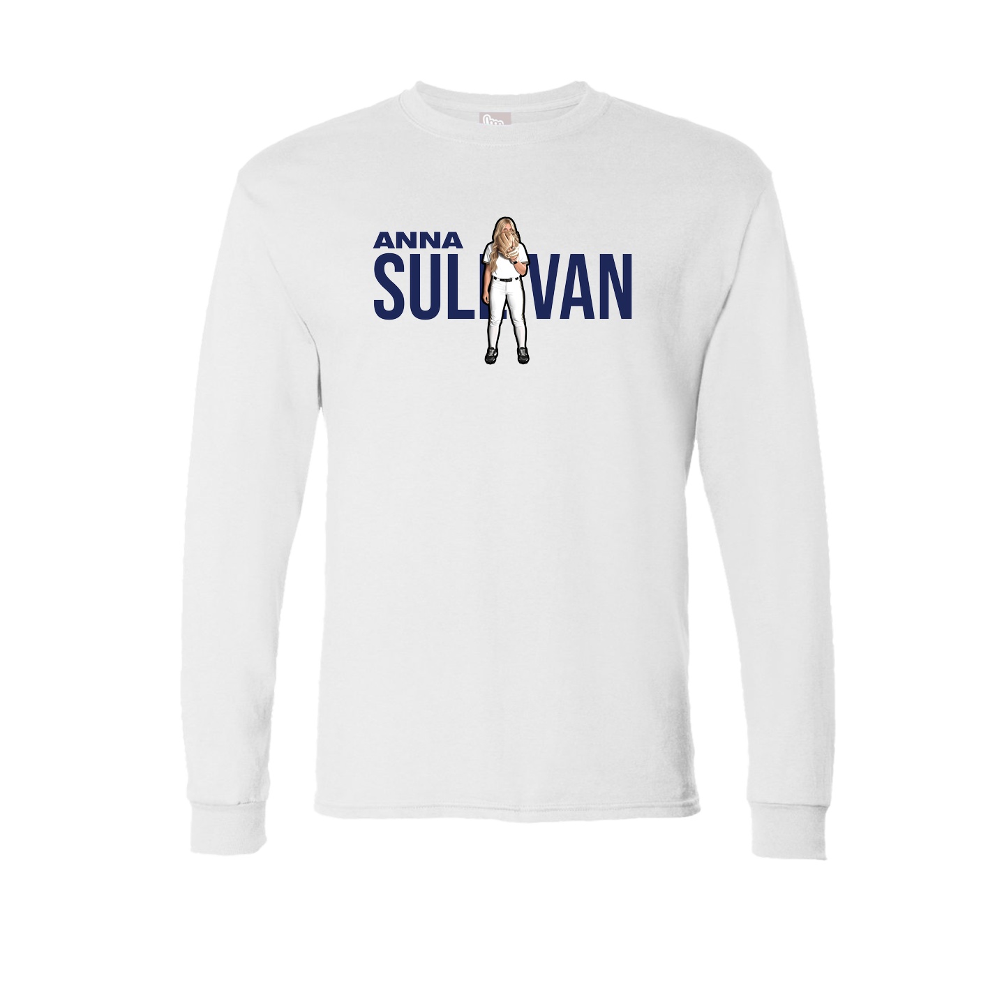 Long Sleeve Tee — Player Name in White
