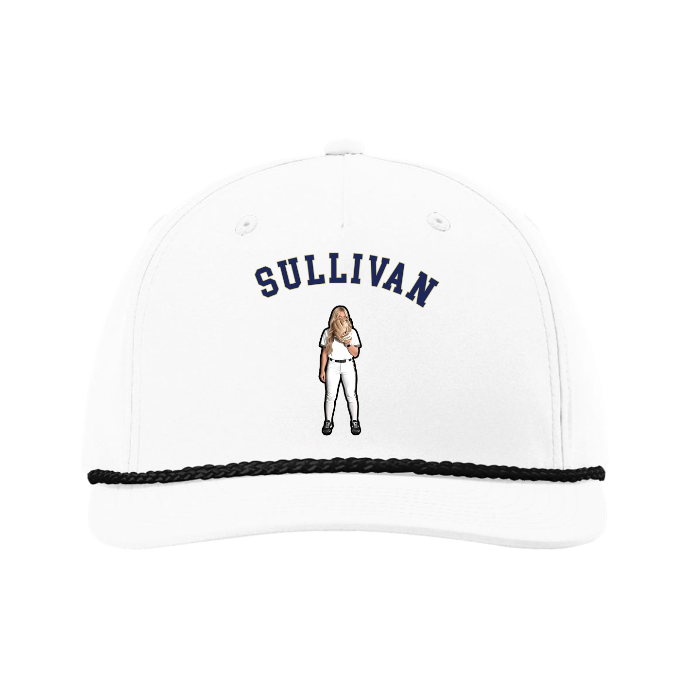 Five-Panel Classic Rope Cap — Shirsey Arch in White