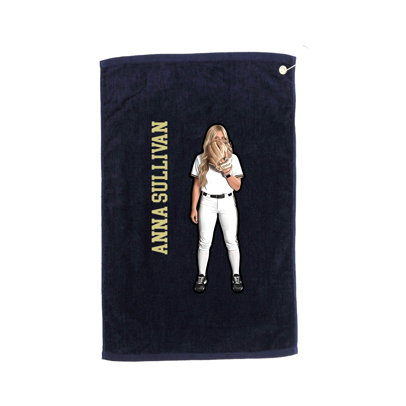 Golf Towel — Name Vertical in Navy