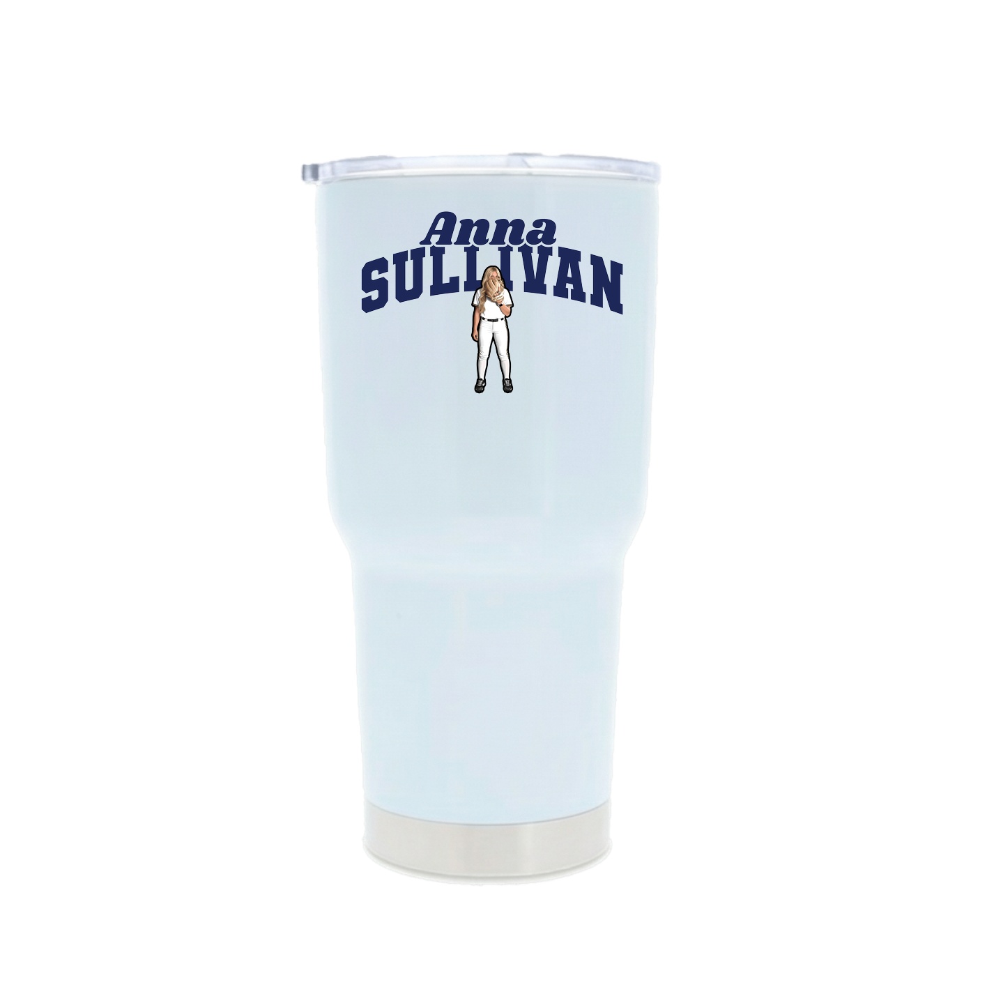 30oz Stainless Steel Tumbler — Signature Arch in White