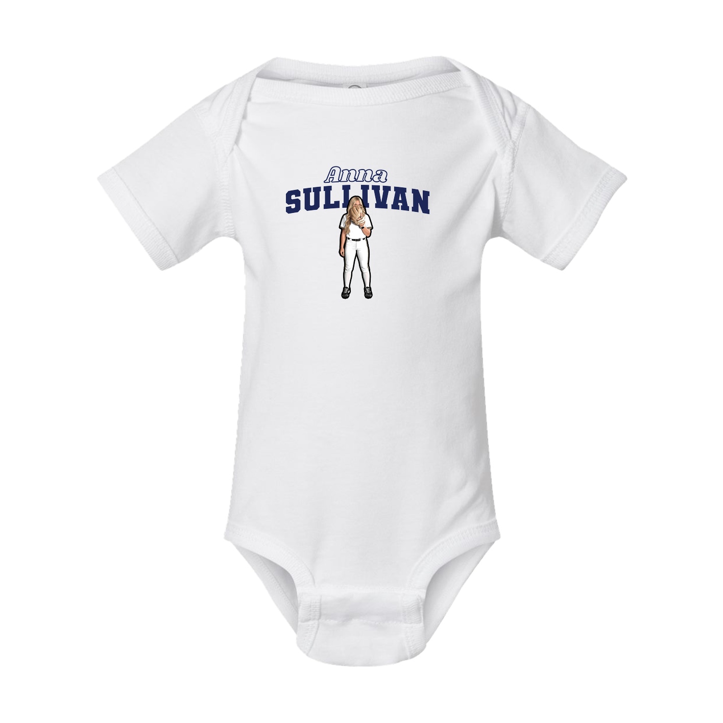 Baby Onesie — Name Arch in White