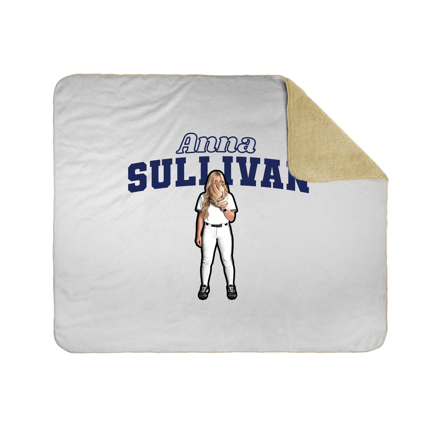 Throw Blanket — Name Arch in White