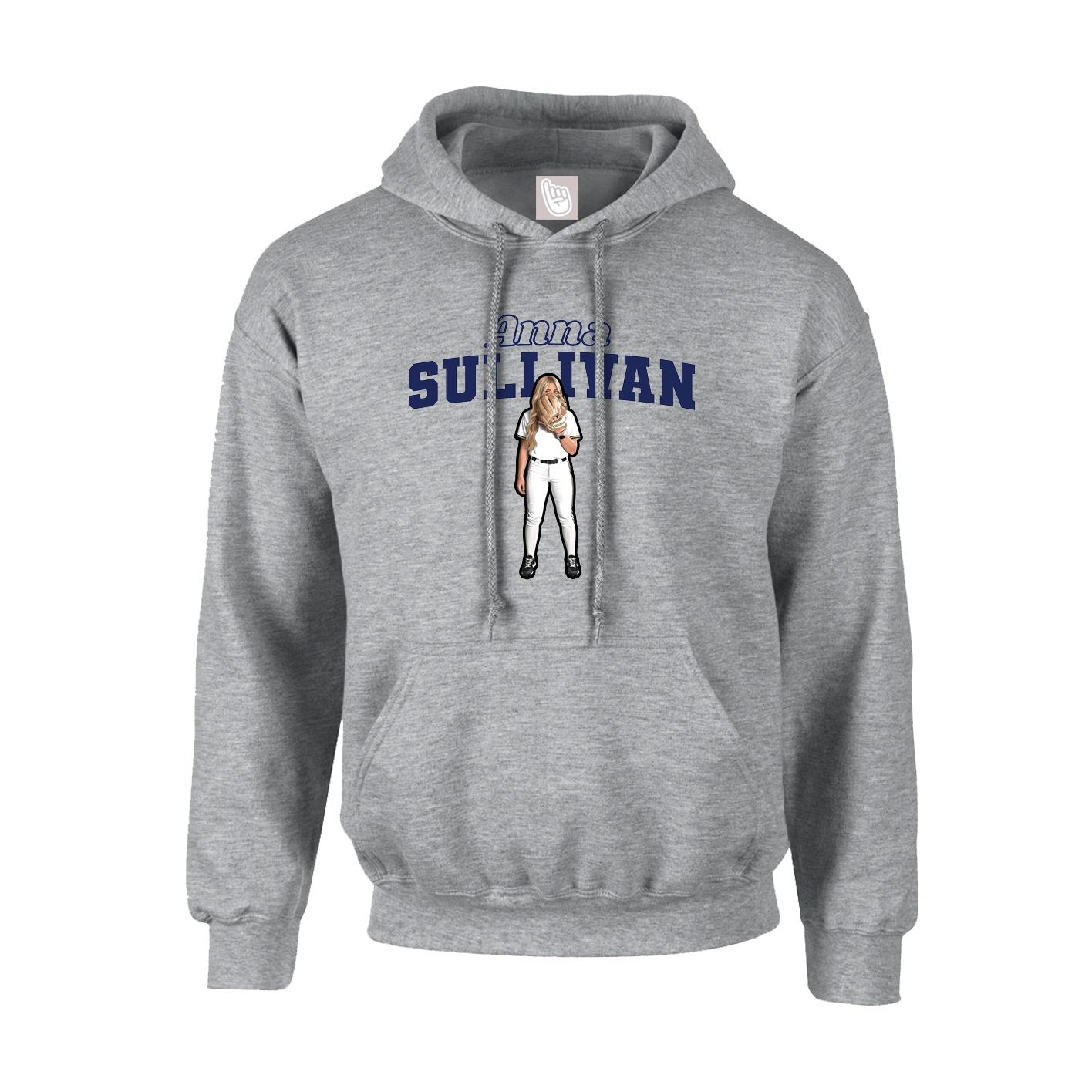 Hoodie — Name Arch in Grey