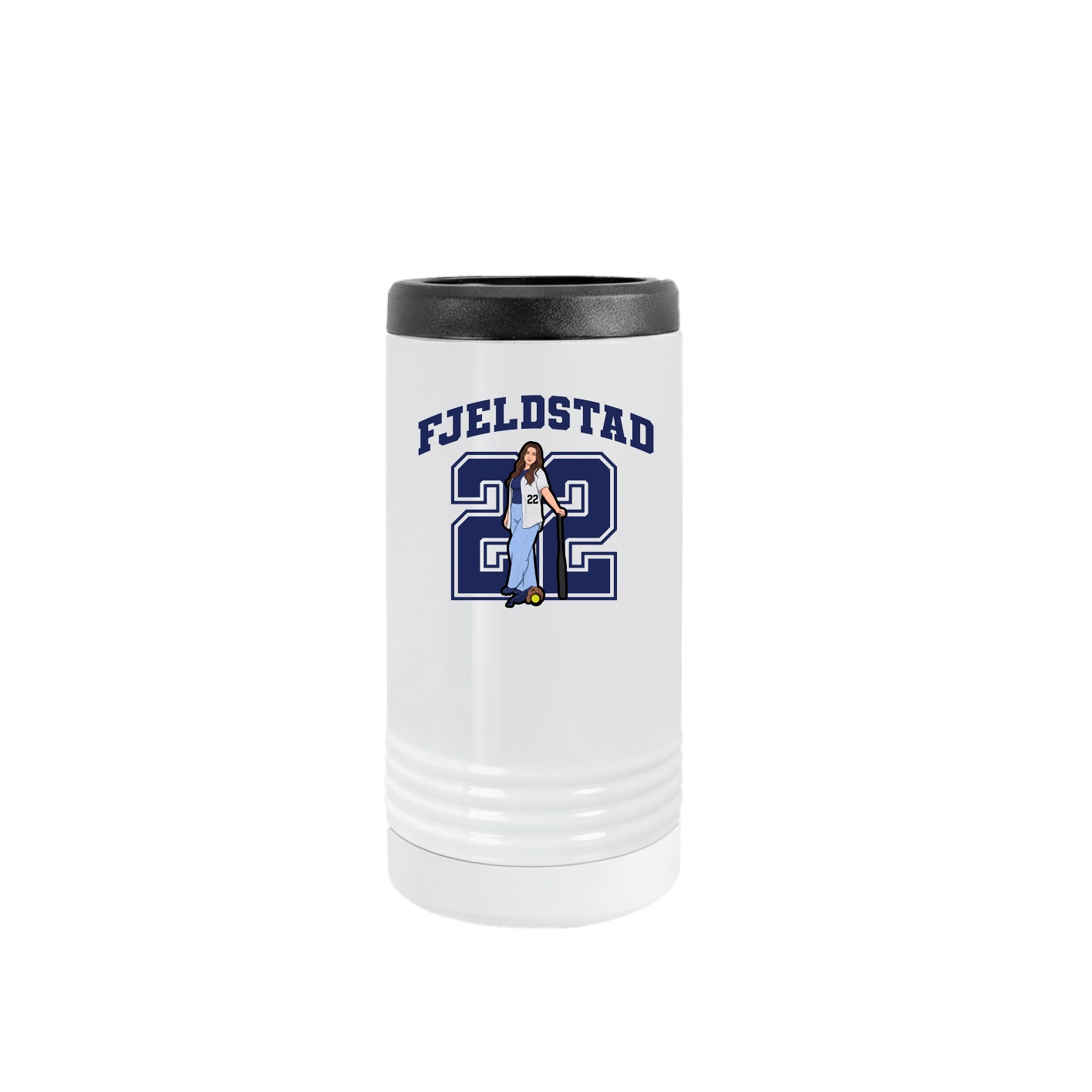 Slim Beverage Holder — Number in White