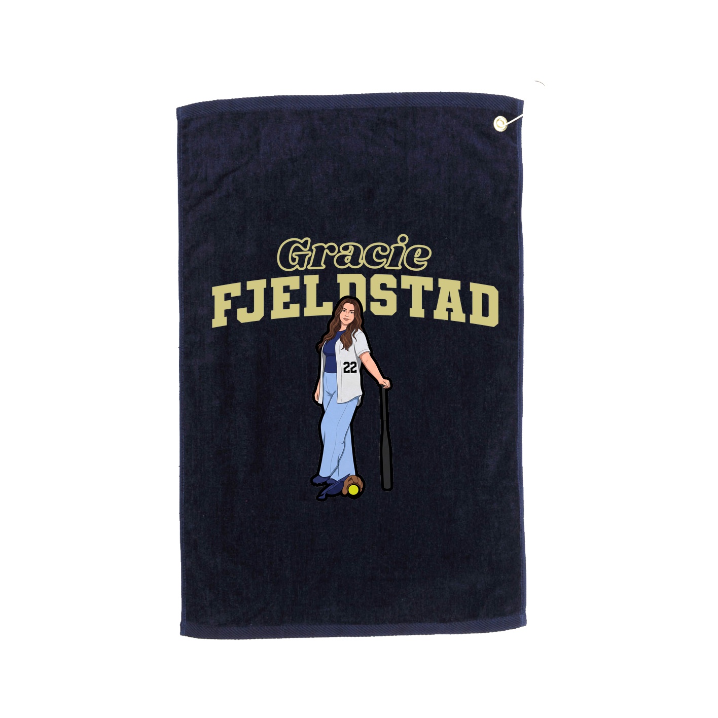Golf Towel — Name Arch in Navy