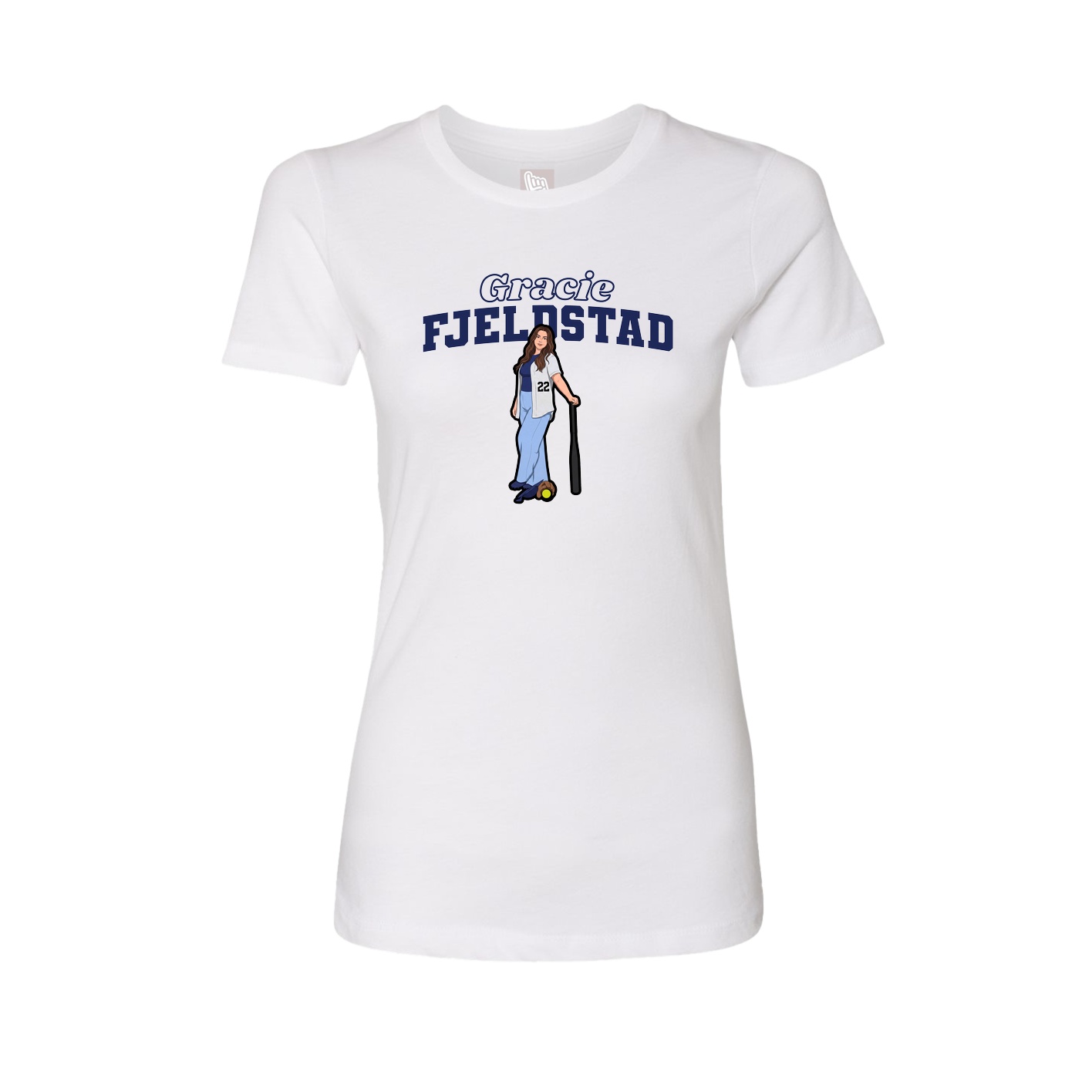 Fitted Women's Tee — Name Arch in White