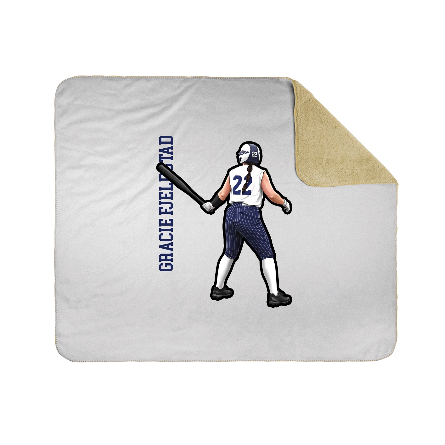 Throw Blanket — Name Vertical in White