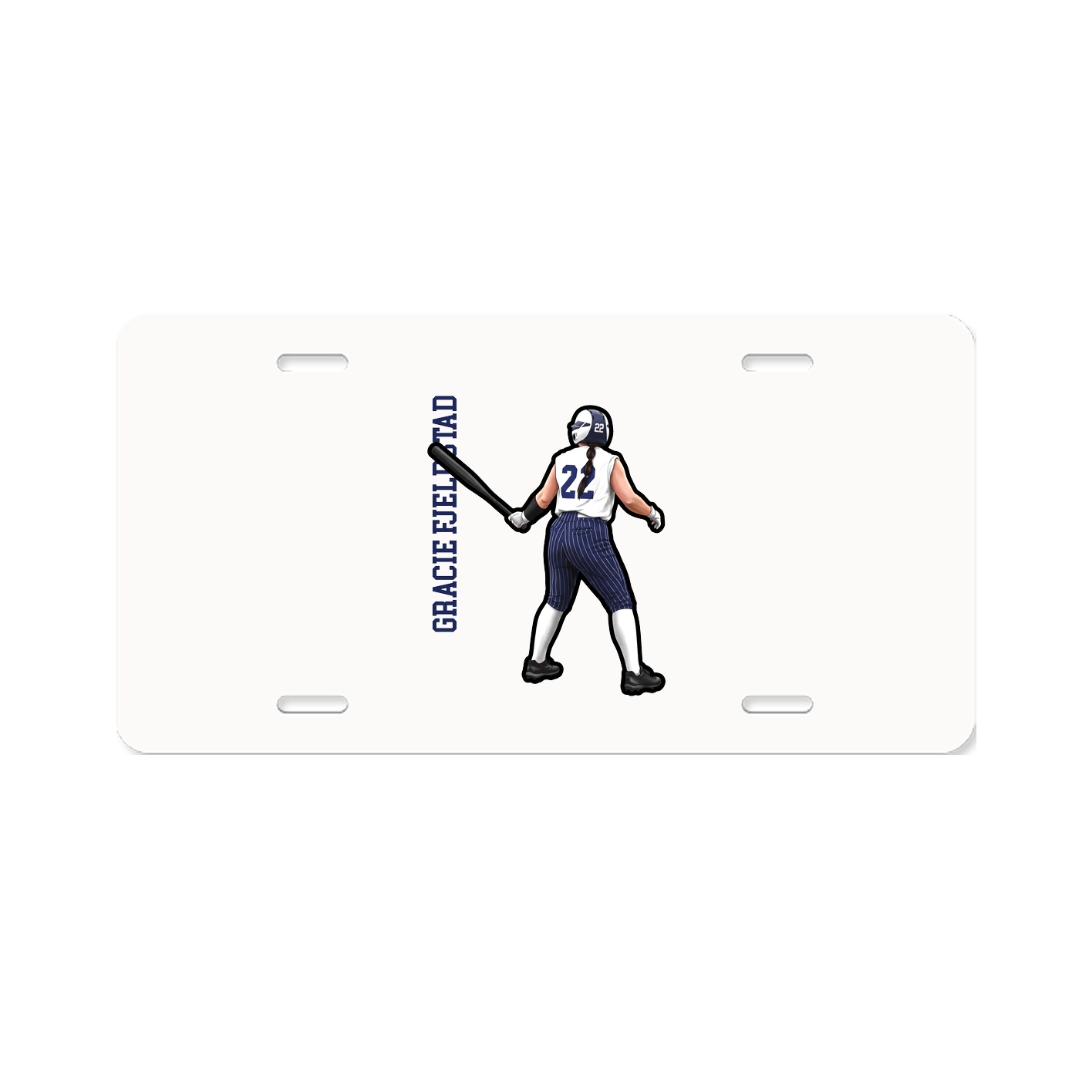 License Plate — Name Vertical in Classic