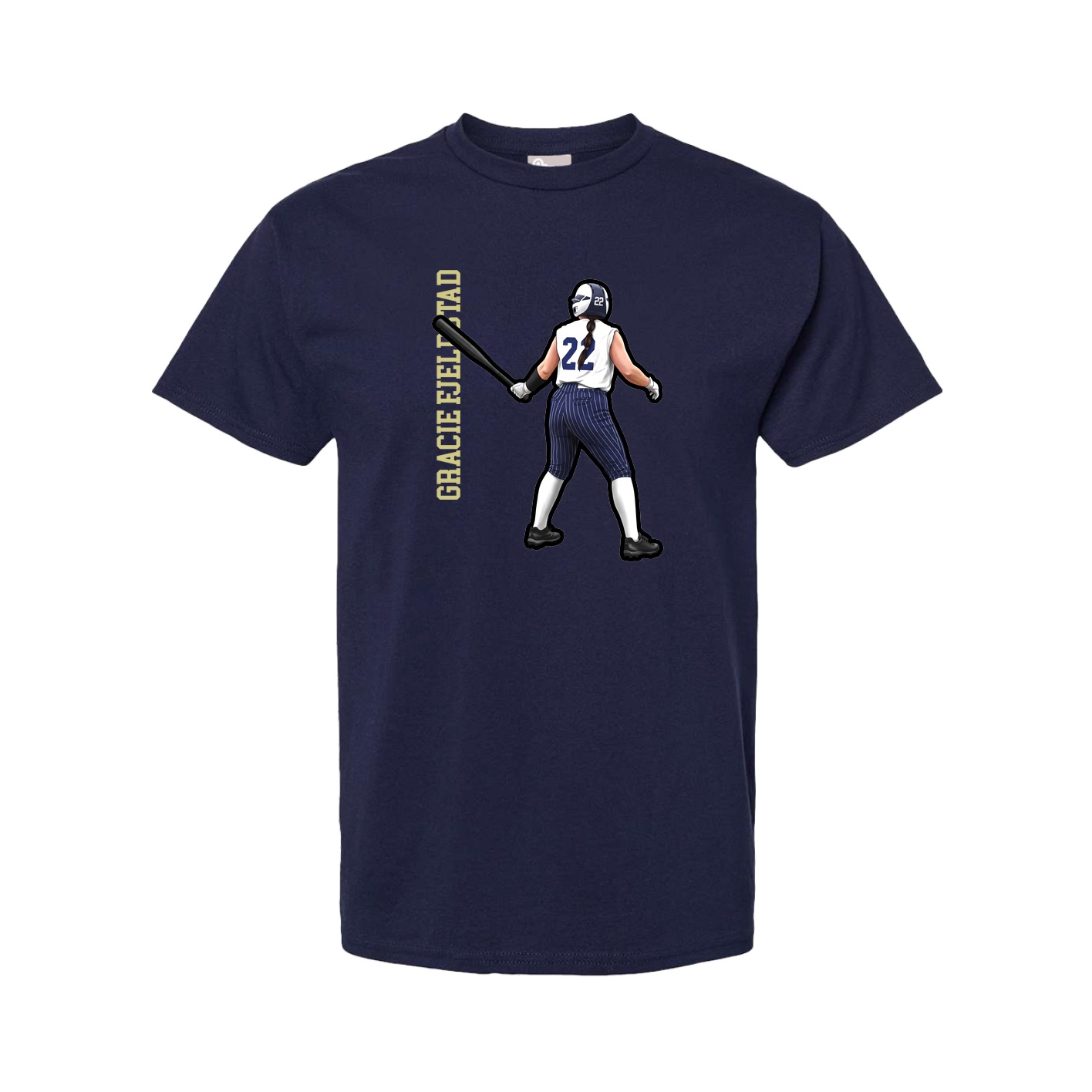 Tee — Name Vertical in Navy
