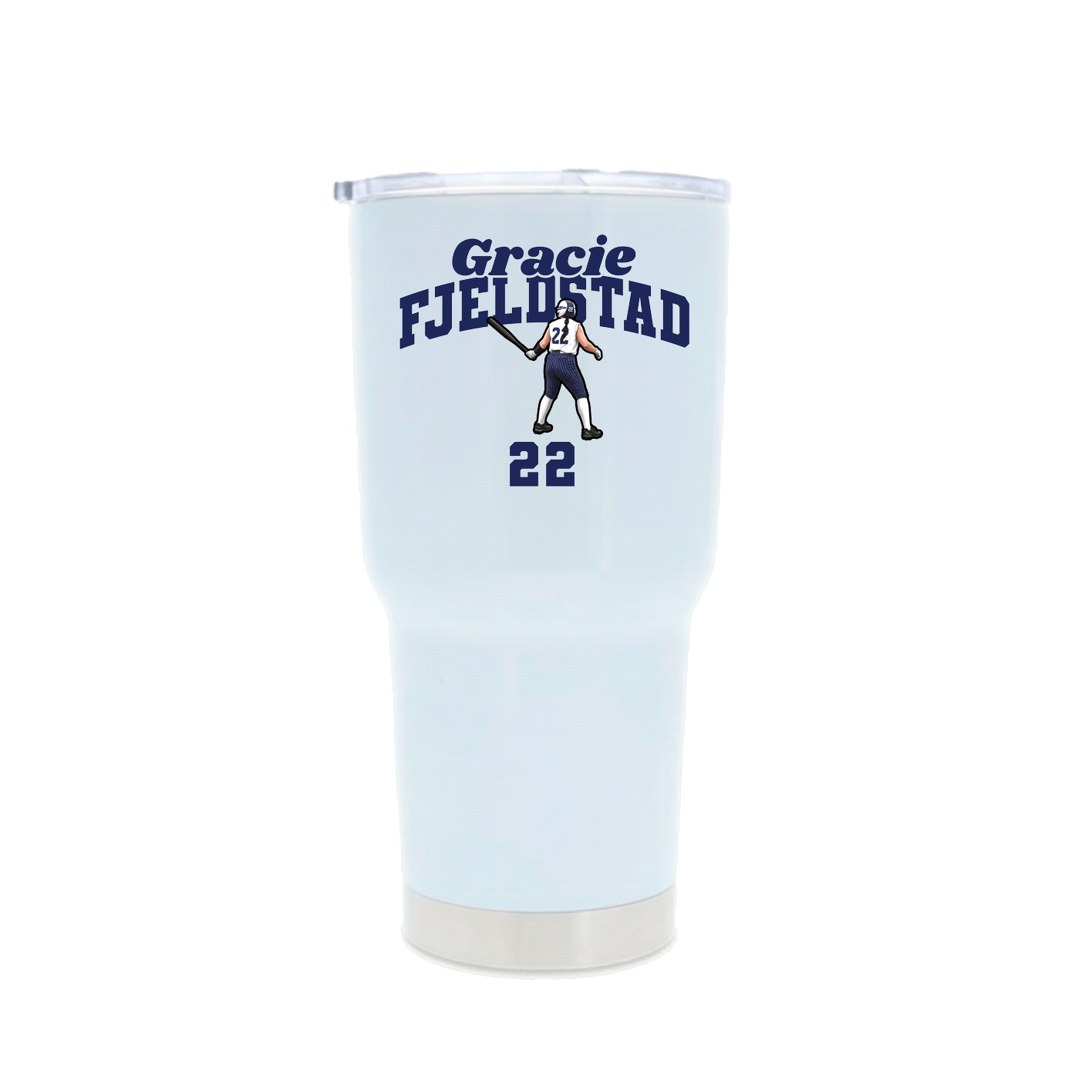 30oz Stainless Steel Tumbler — Signature Arch in White