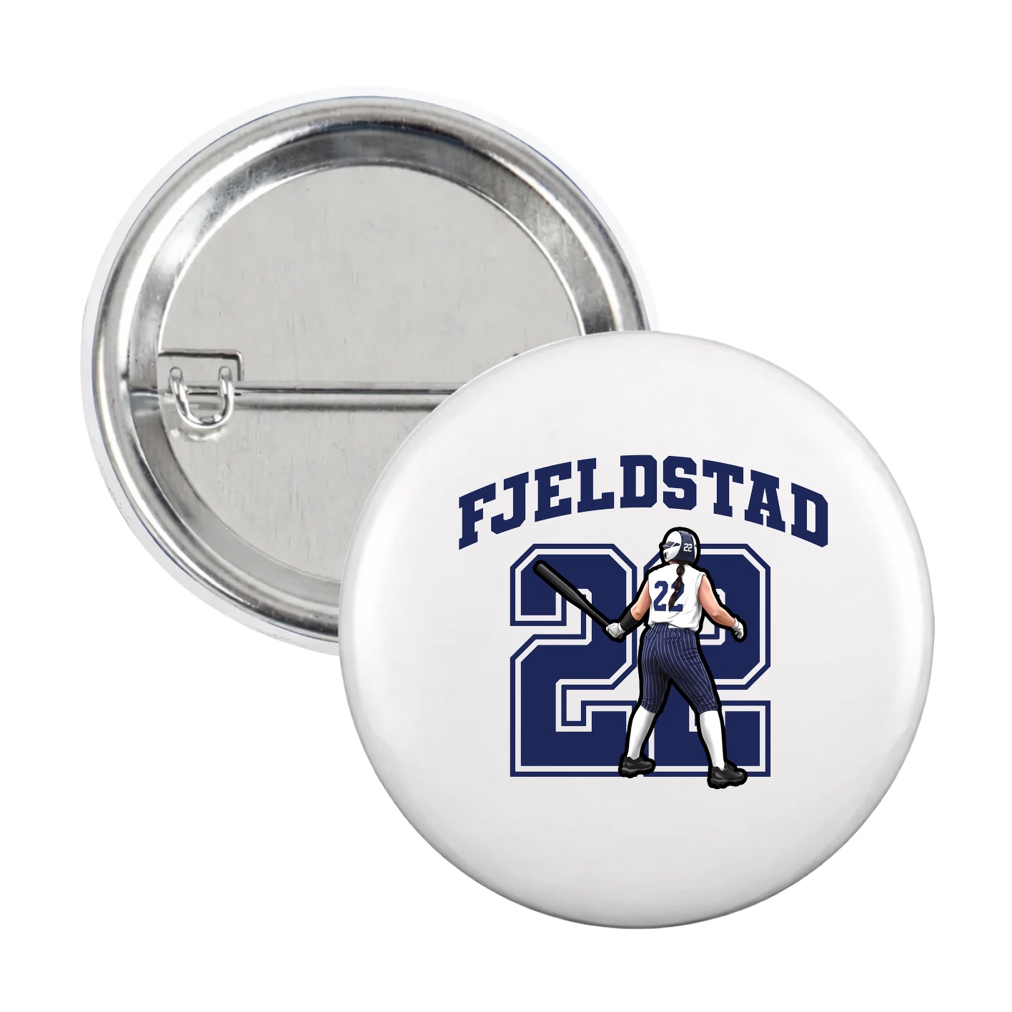 Game Day Button — Number in White