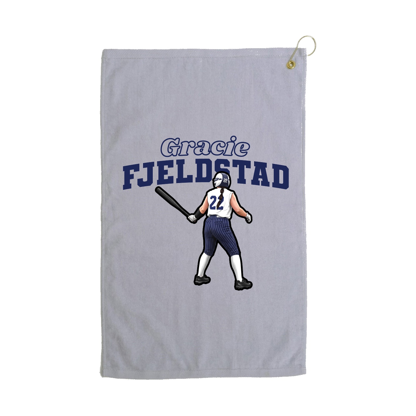 Golf Towel — Name Arch in Grey