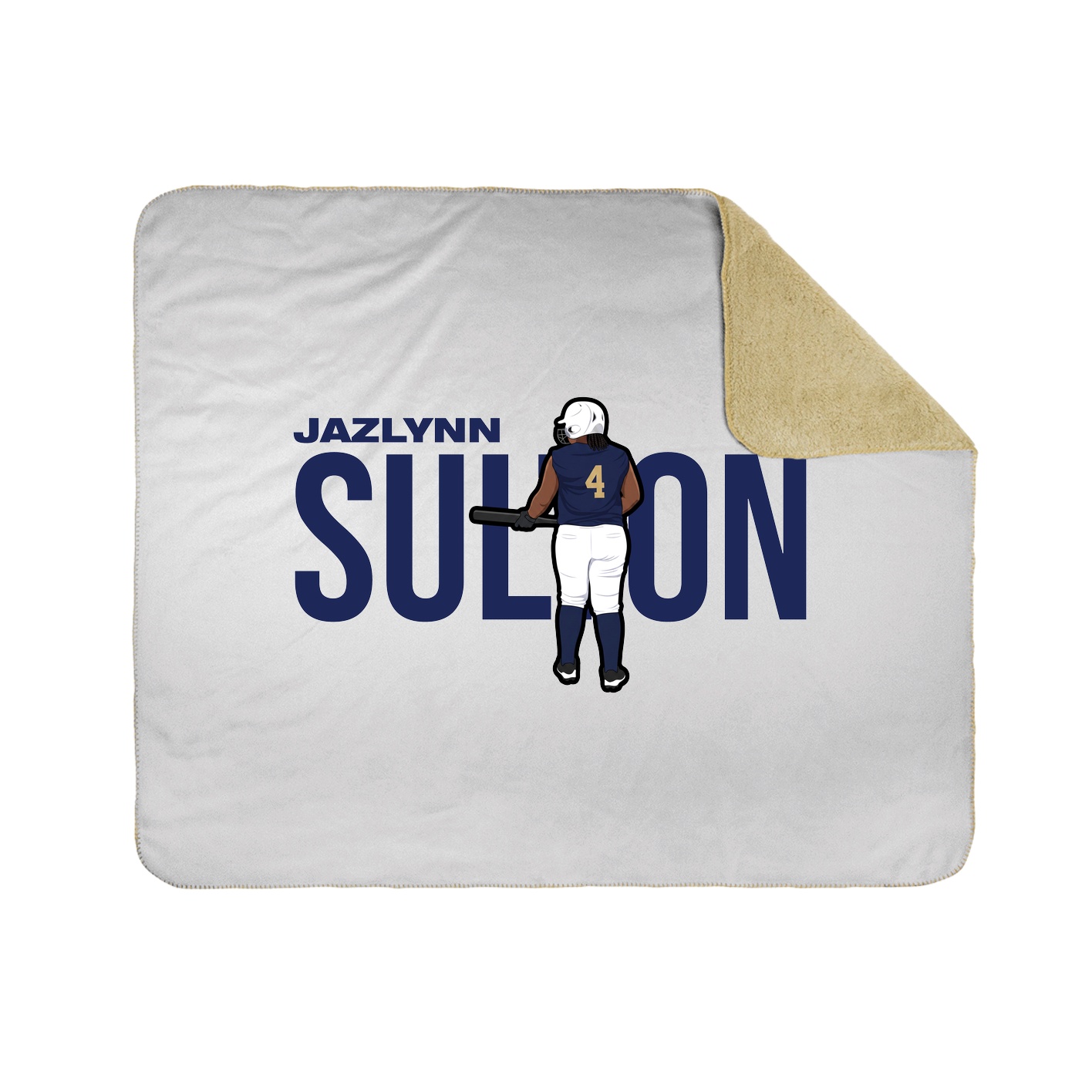 Throw Blanket — Player Name in White