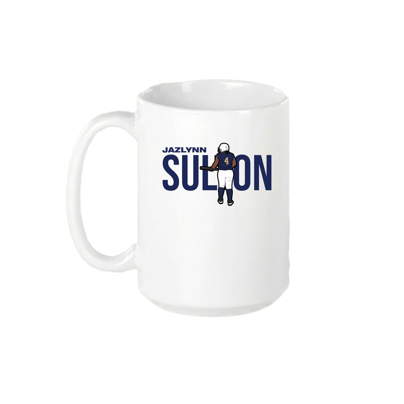 15oz Coffee Mug — Player Name in White