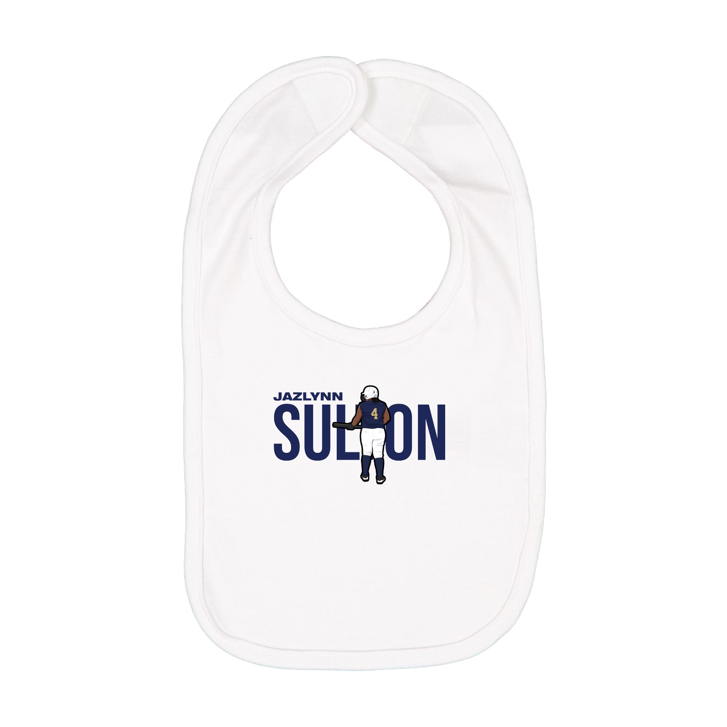 Infant Bib — Player Name in White