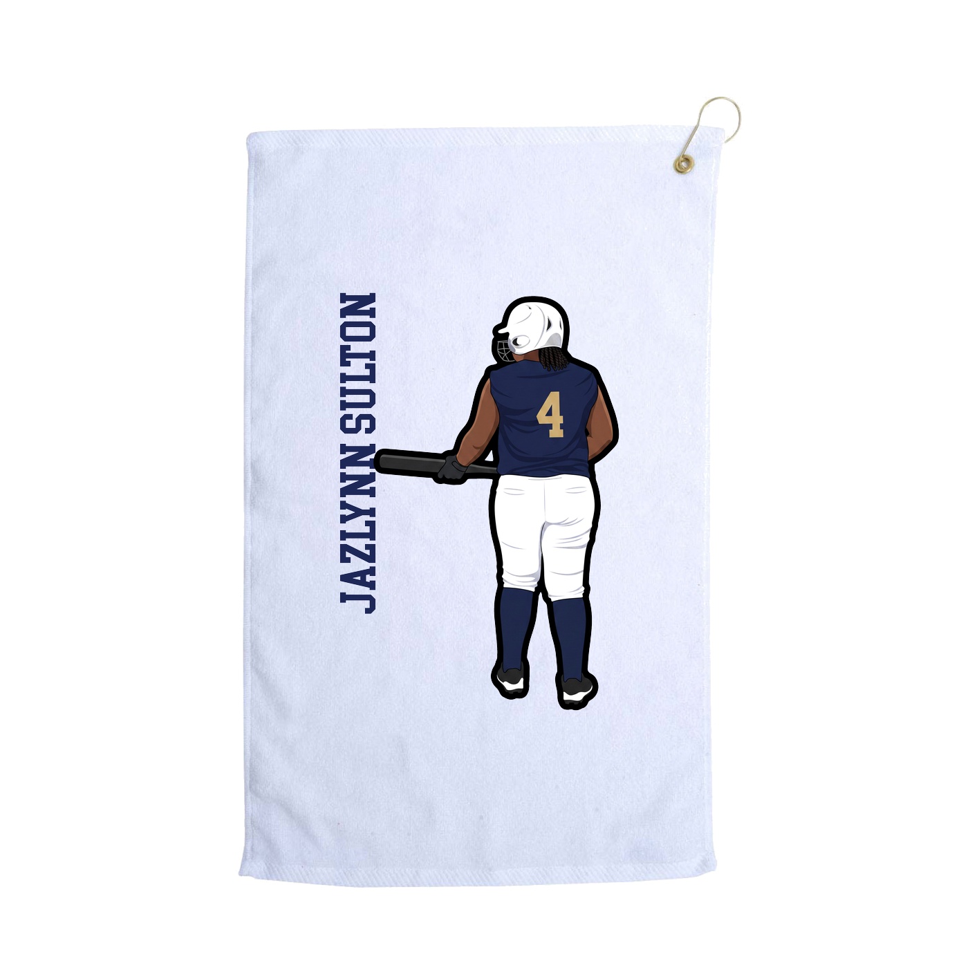 Golf Towel — Name Vertical in White