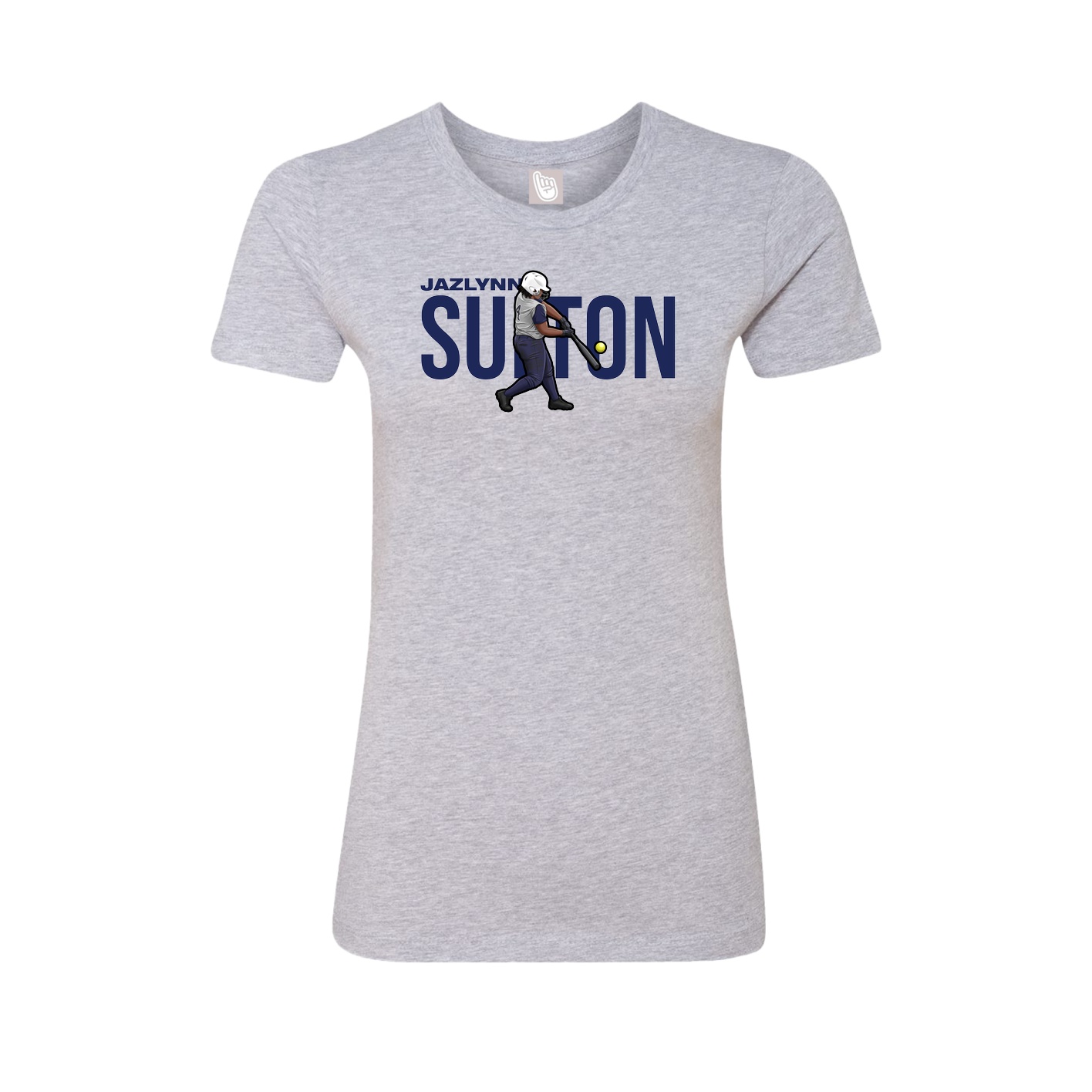 Fitted Women's Tee — Player Name in Grey