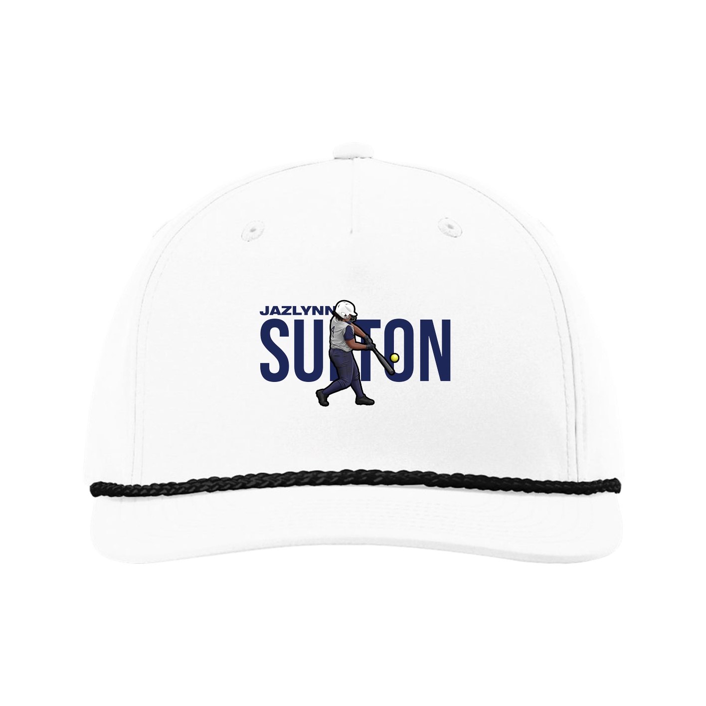 Five-Panel Classic Rope Cap — Player Name in White