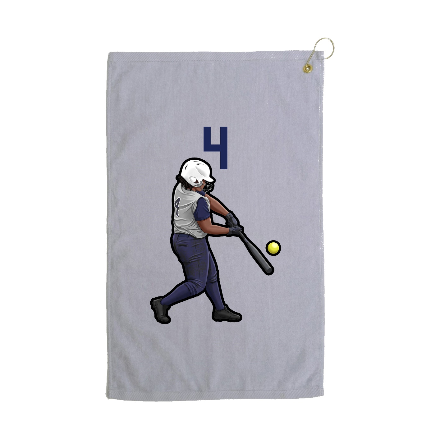 Golf Towel — Number Top in Grey