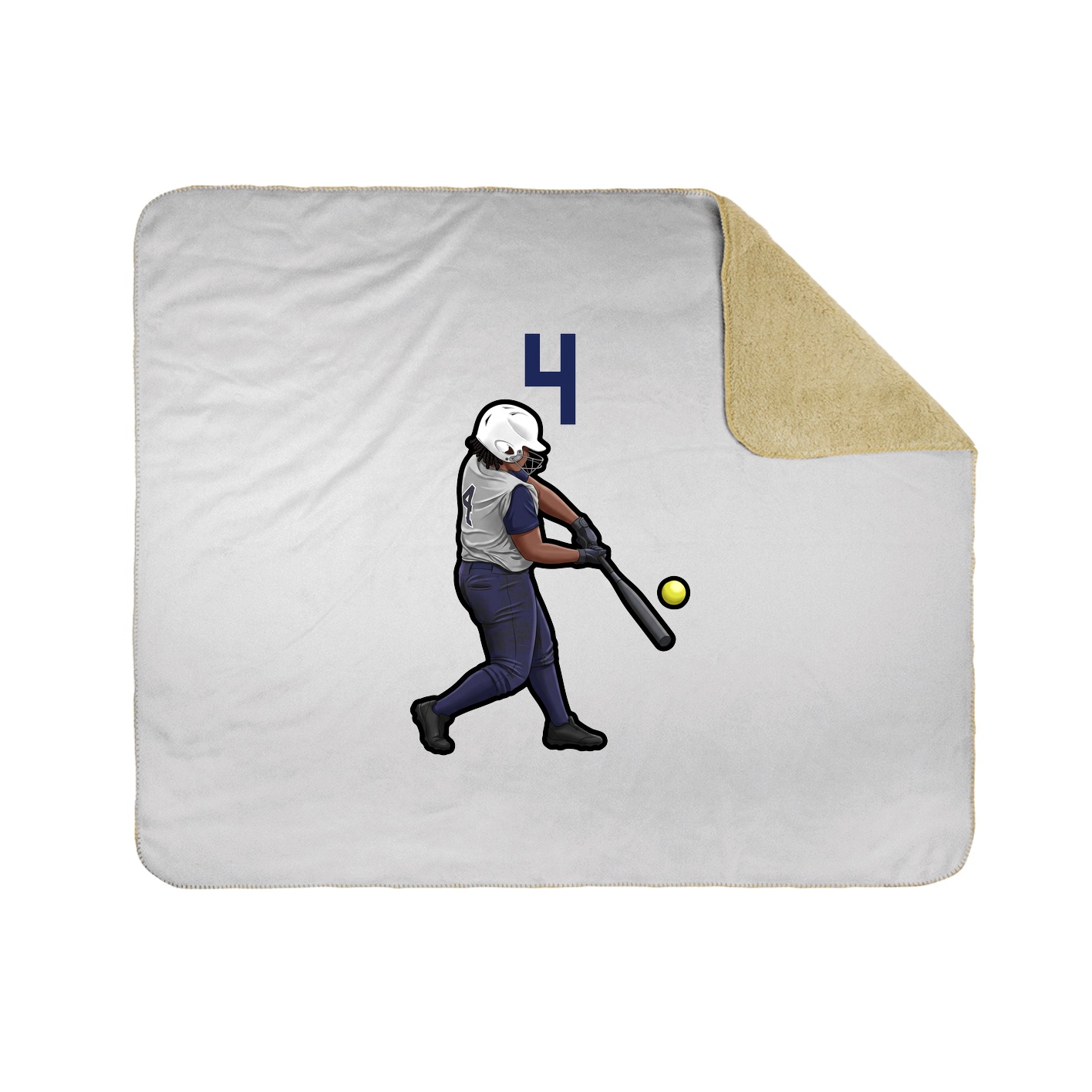 Throw Blanket — Number Top in White