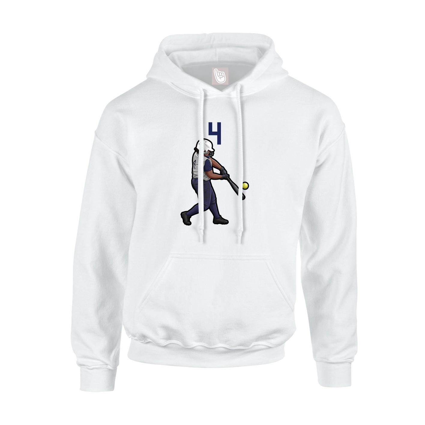 Hoodie — Number Top in White