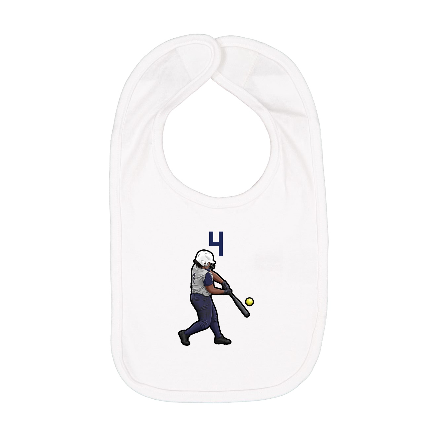 Infant Bib — Number Top in White