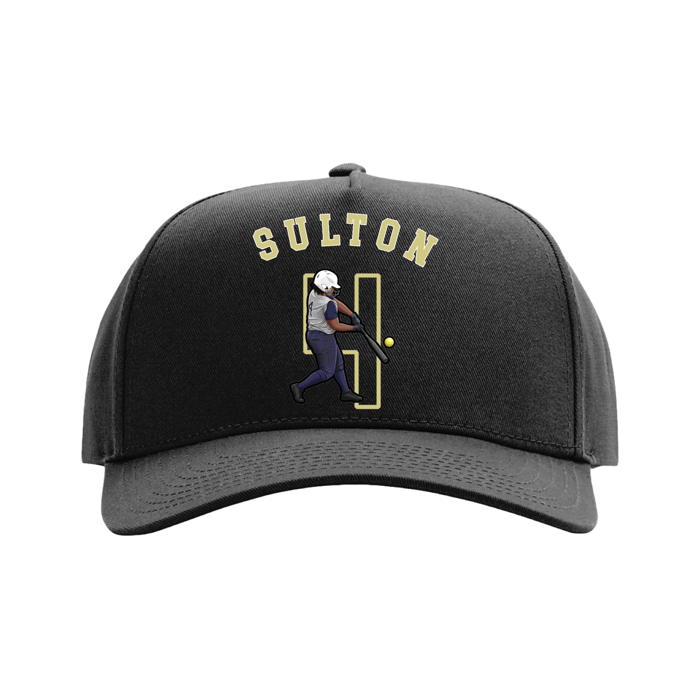 Full Fabric Five-Panel Champ Cap — Shirsey Arch in Black