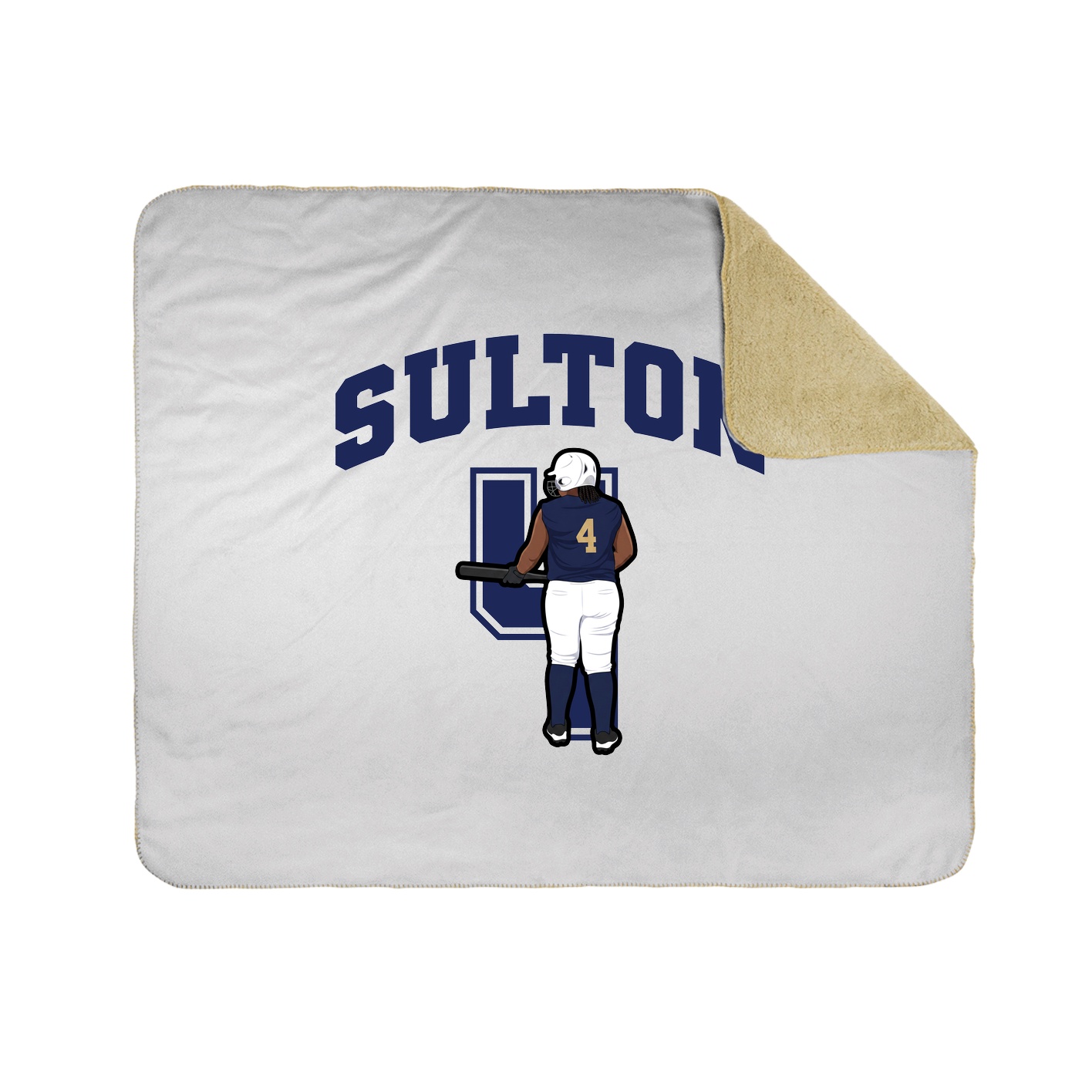 Throw Blanket — Number in White