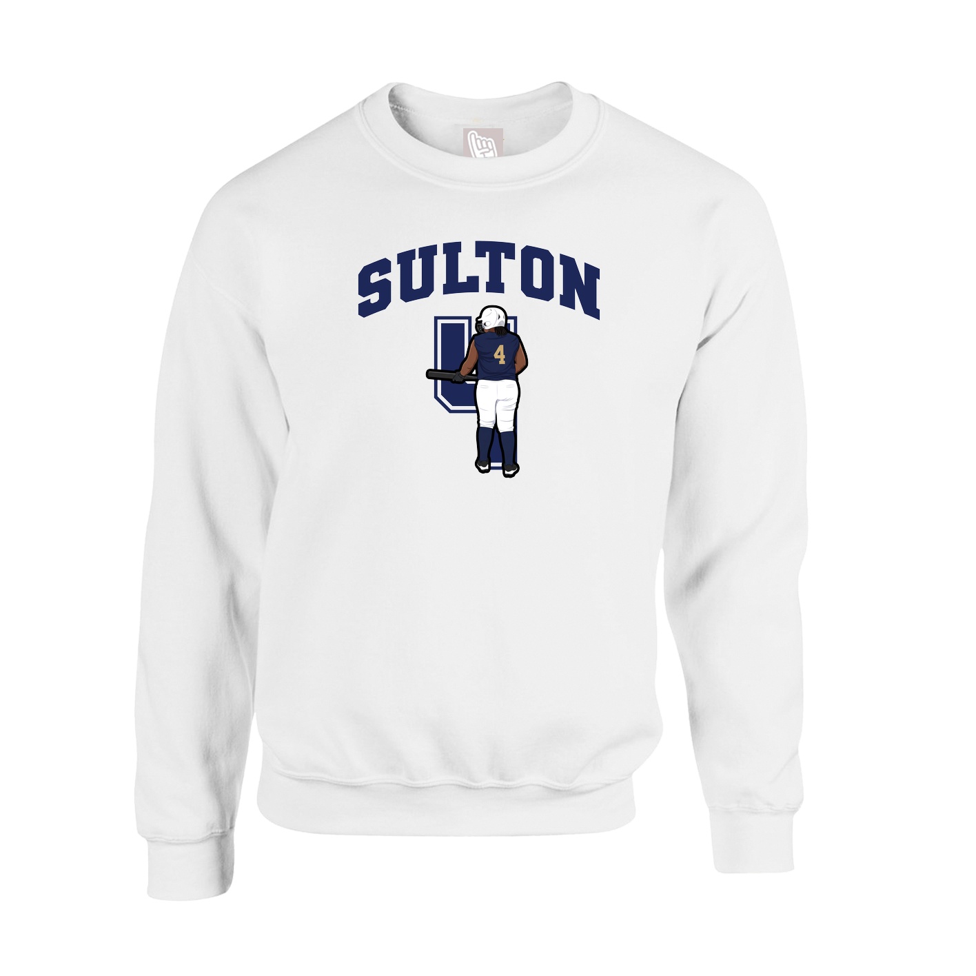 Fleece Crew — Number in White