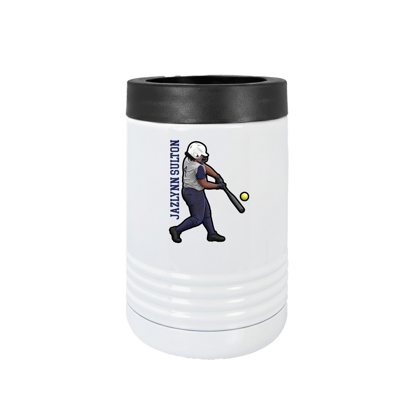 Beverage Holder — Name Vertical in White