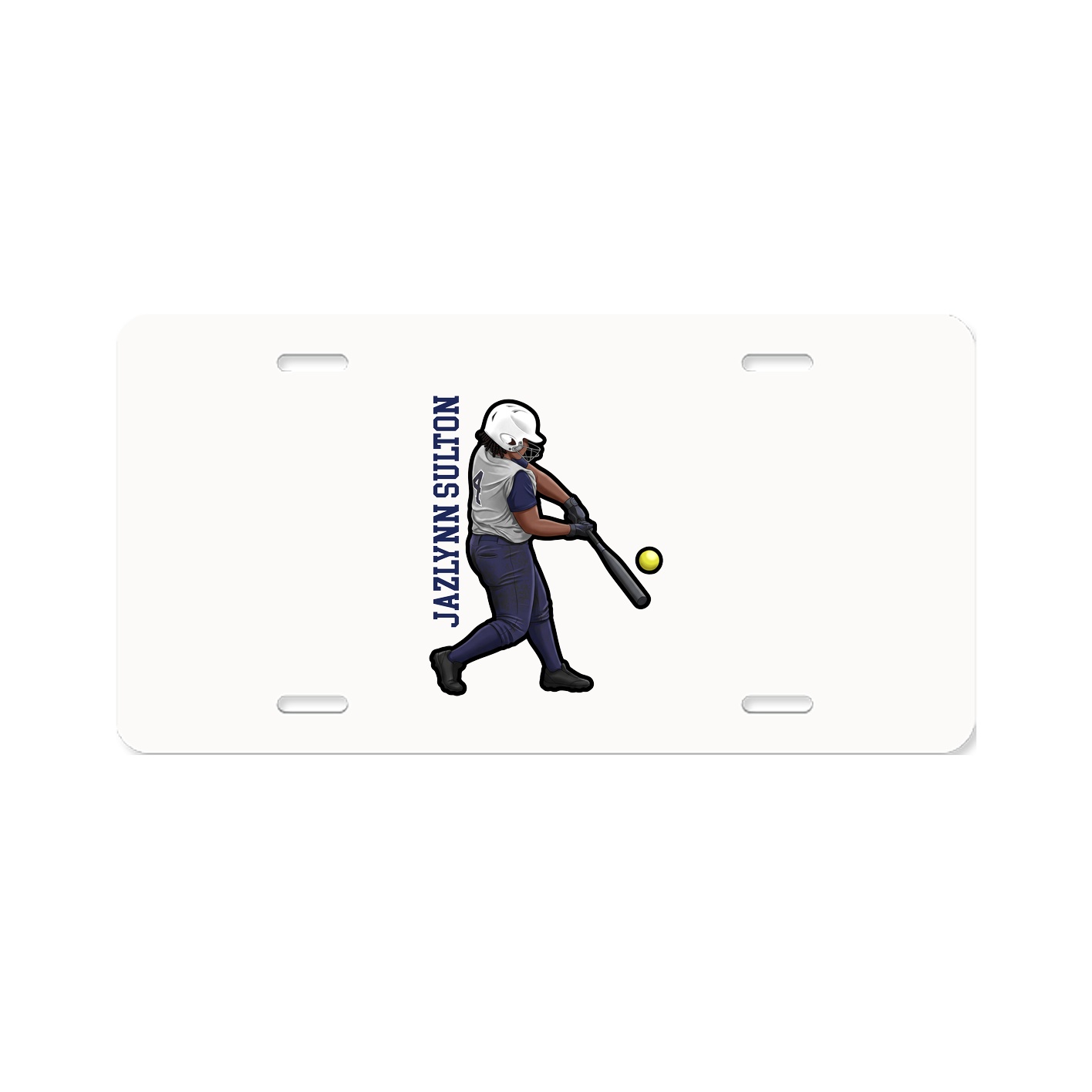 License Plate — Name Vertical in Classic