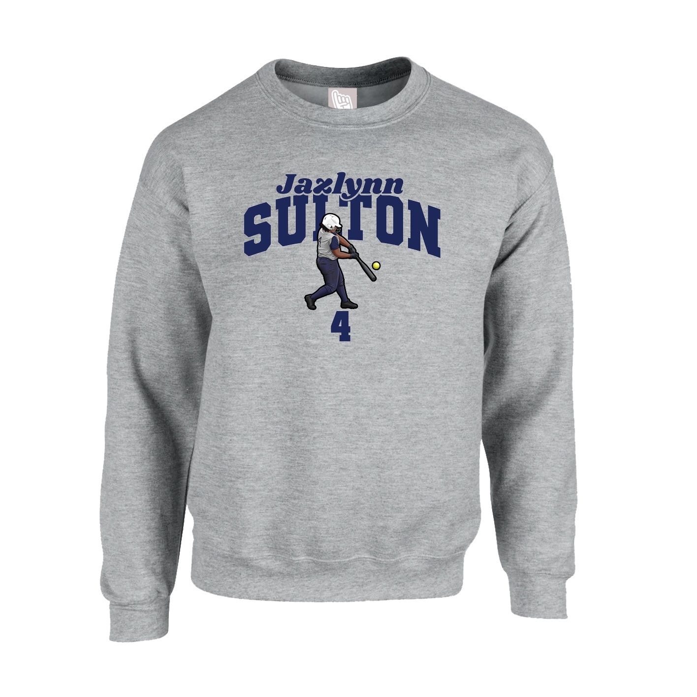 Fleece Crew — Signature Arch in Grey