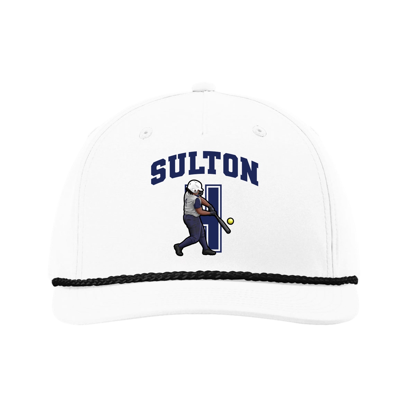 Five-Panel Classic Rope Cap — Number in White