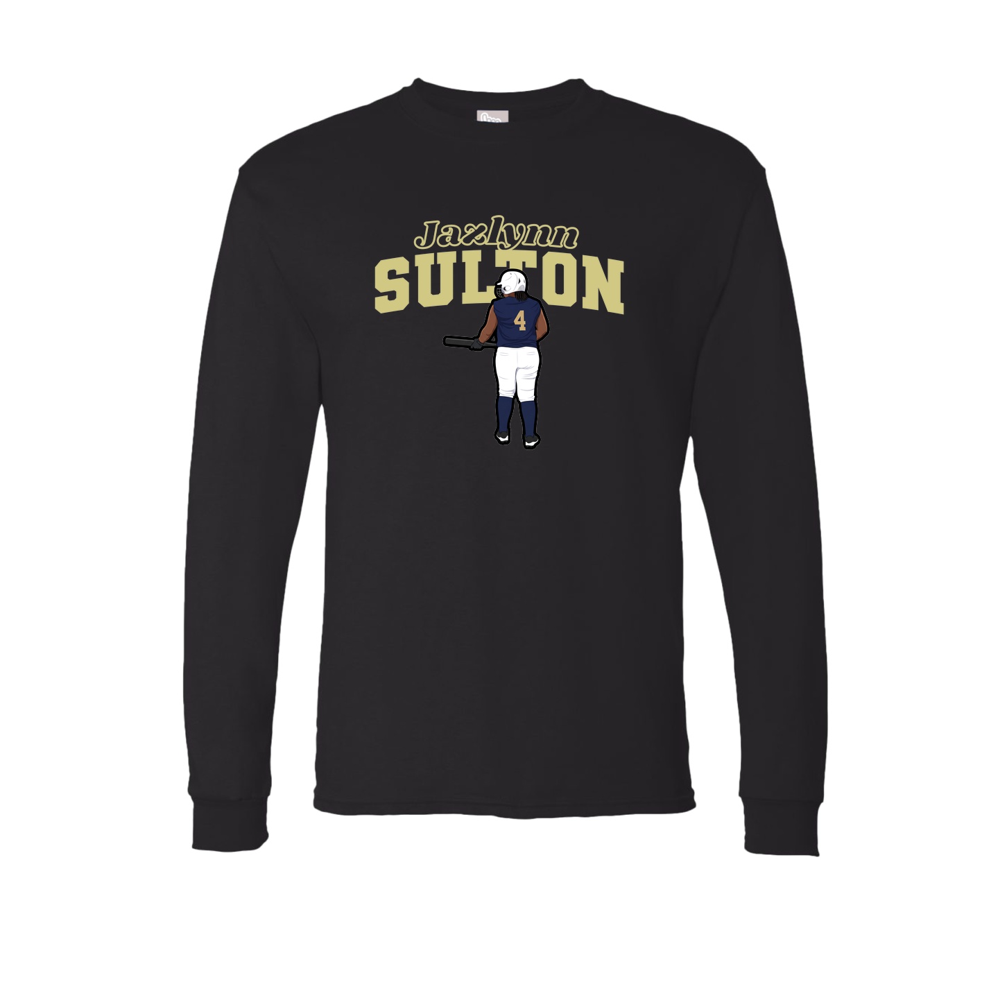 Long Sleeve Tee — Name Arch in Black