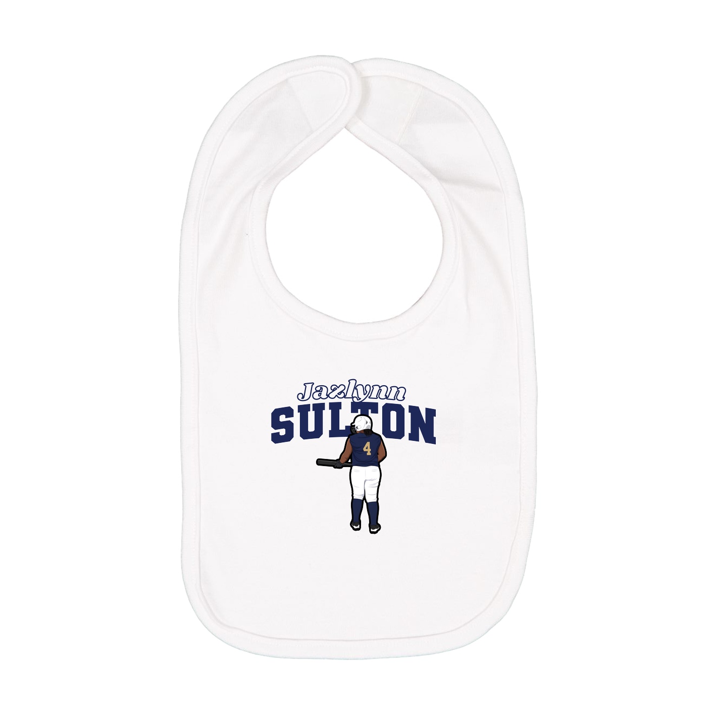 Infant Bib — Name Arch in White