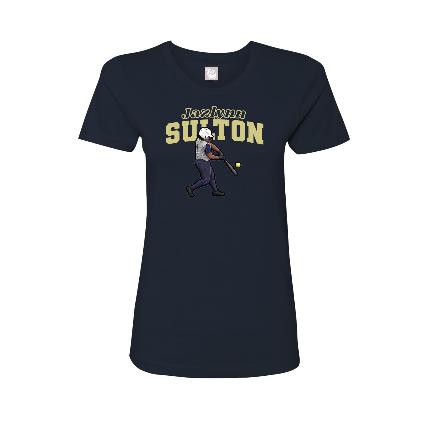 Fitted Women's Tee — Name Arch in Navy