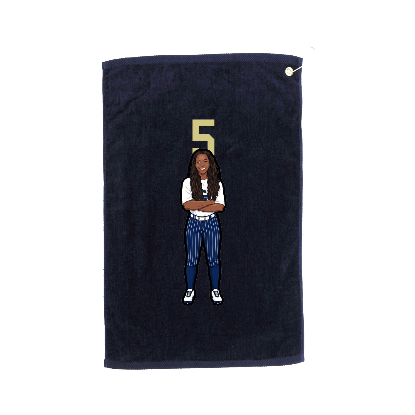 Golf Towel — Number Top in Navy