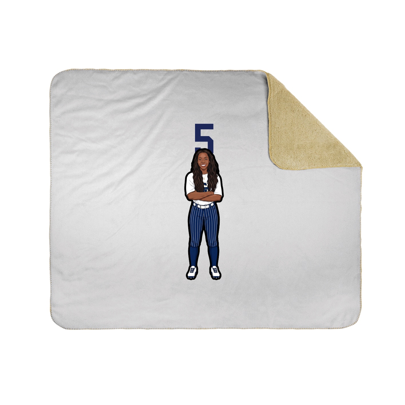 Throw Blanket — Number Top in White
