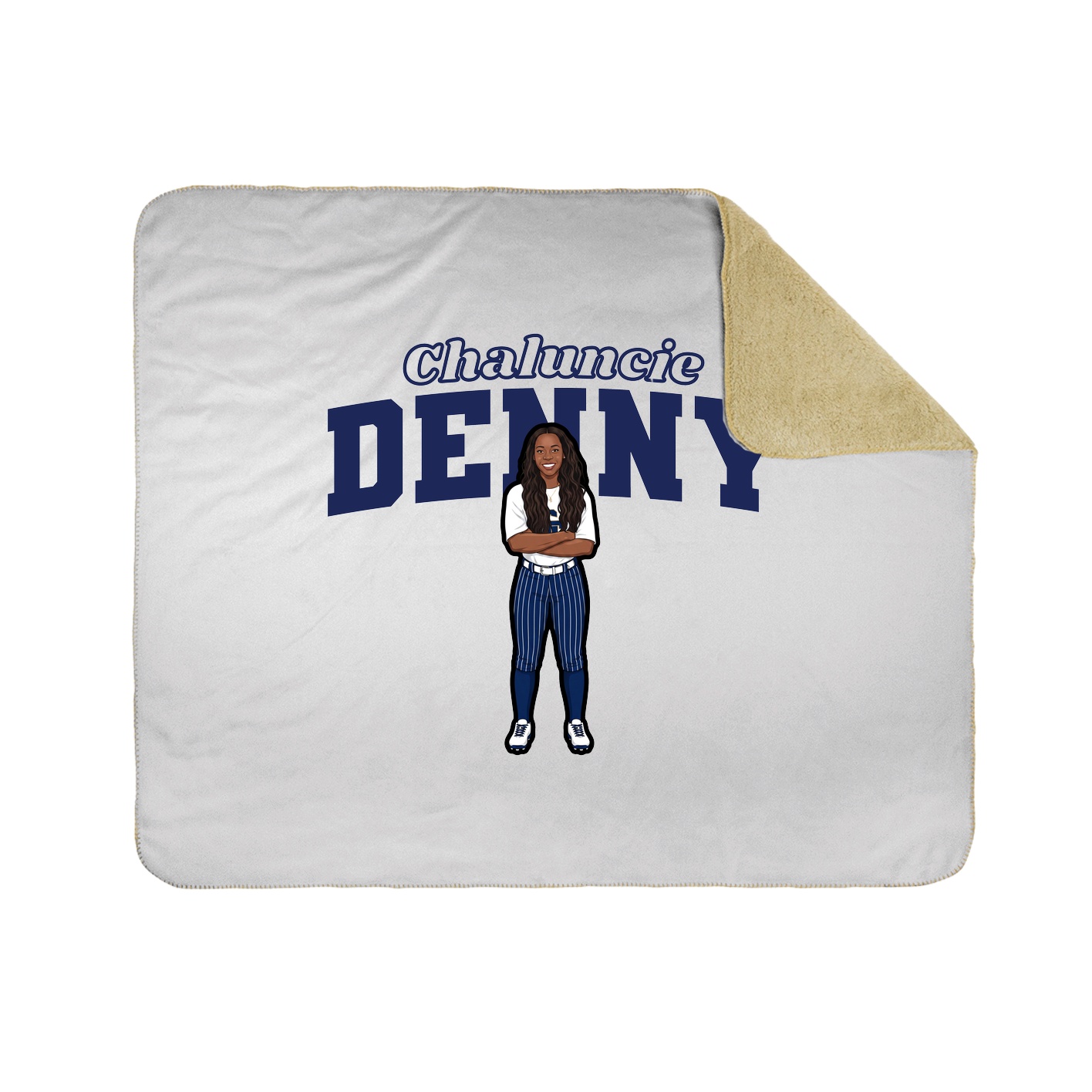 Throw Blanket — Name Arch in White