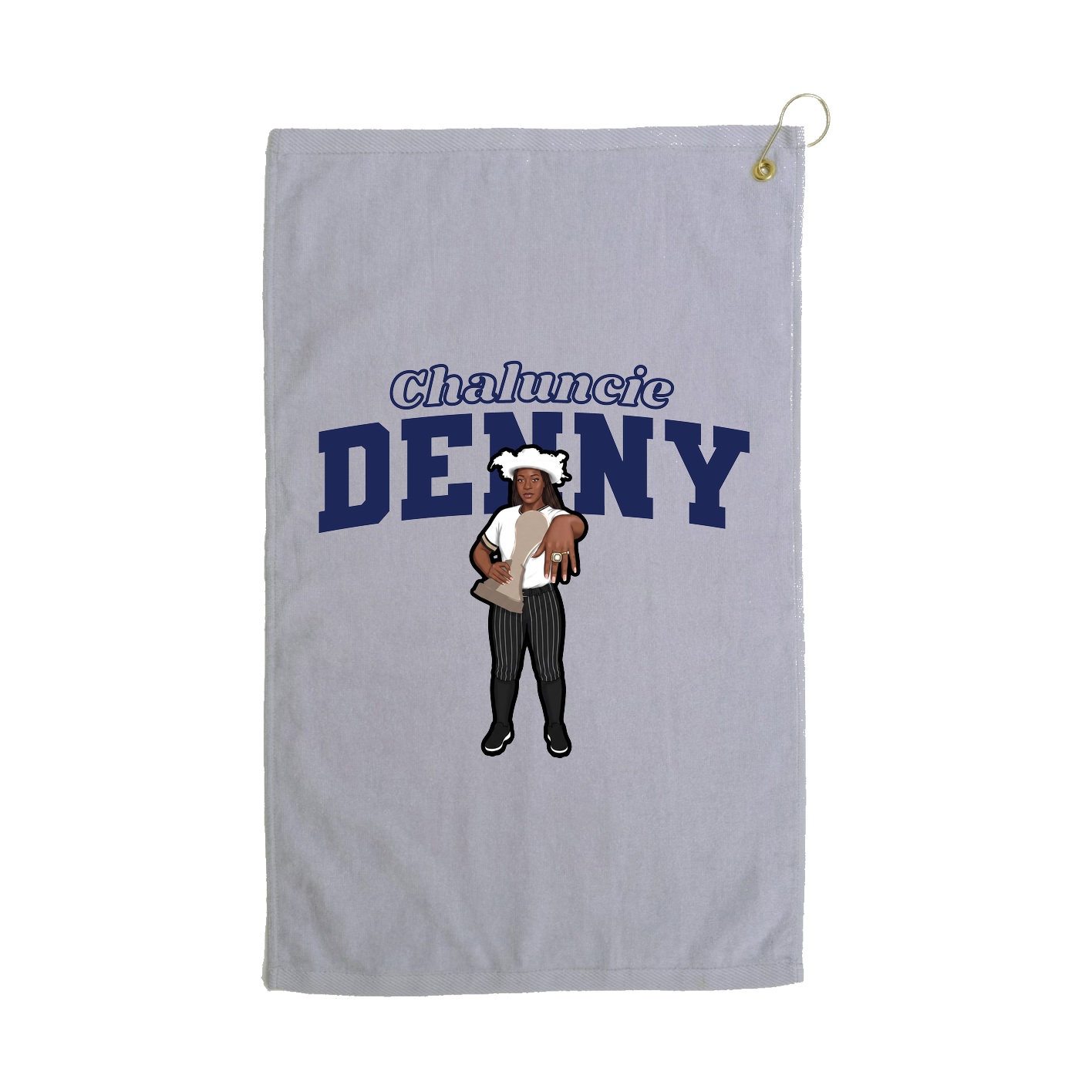 Golf Towel — Name Arch in Grey
